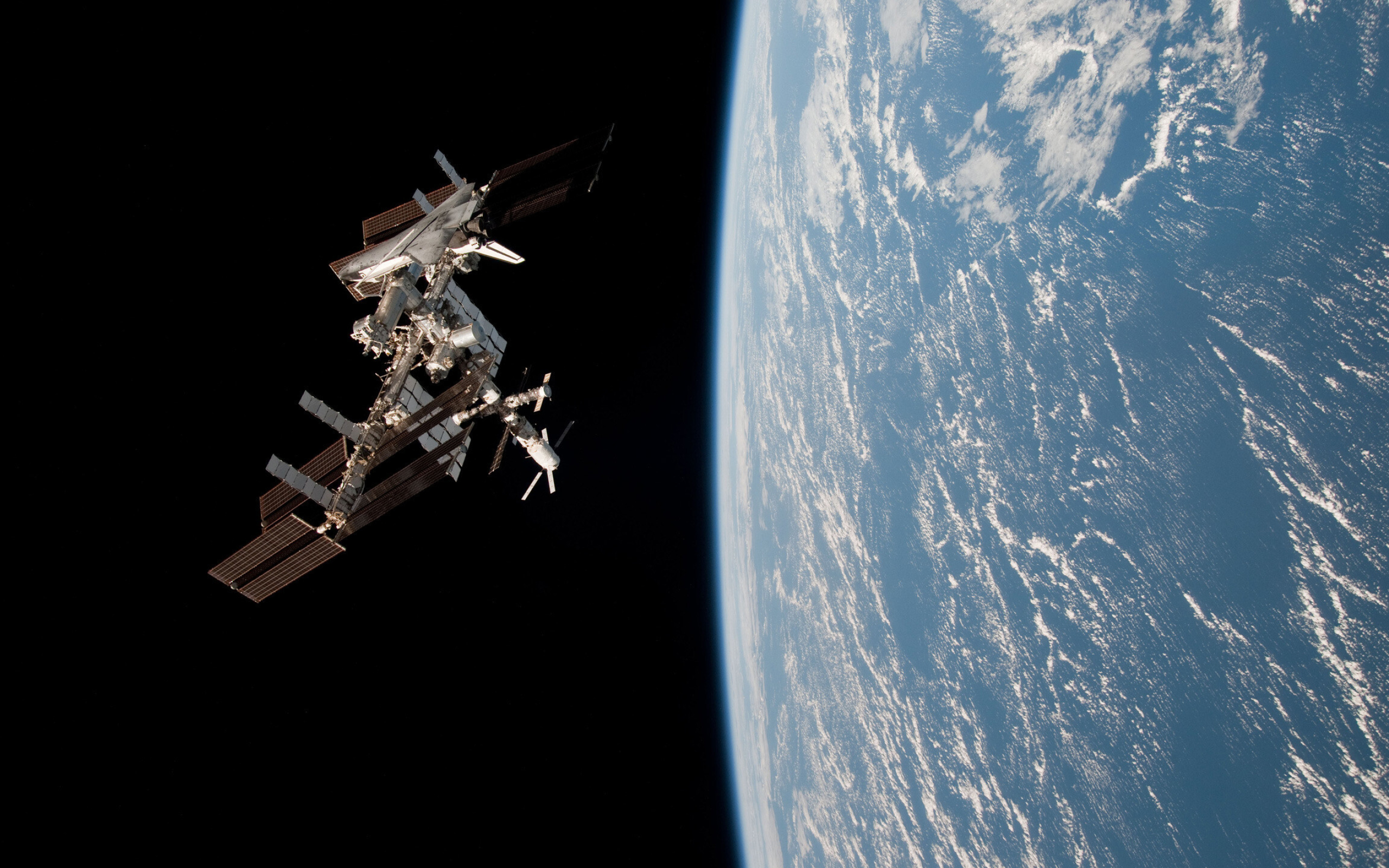 ISS (Space), International Space Station, Astronomical wallpaper, Orbital beauty, 2560x1600 HD Desktop