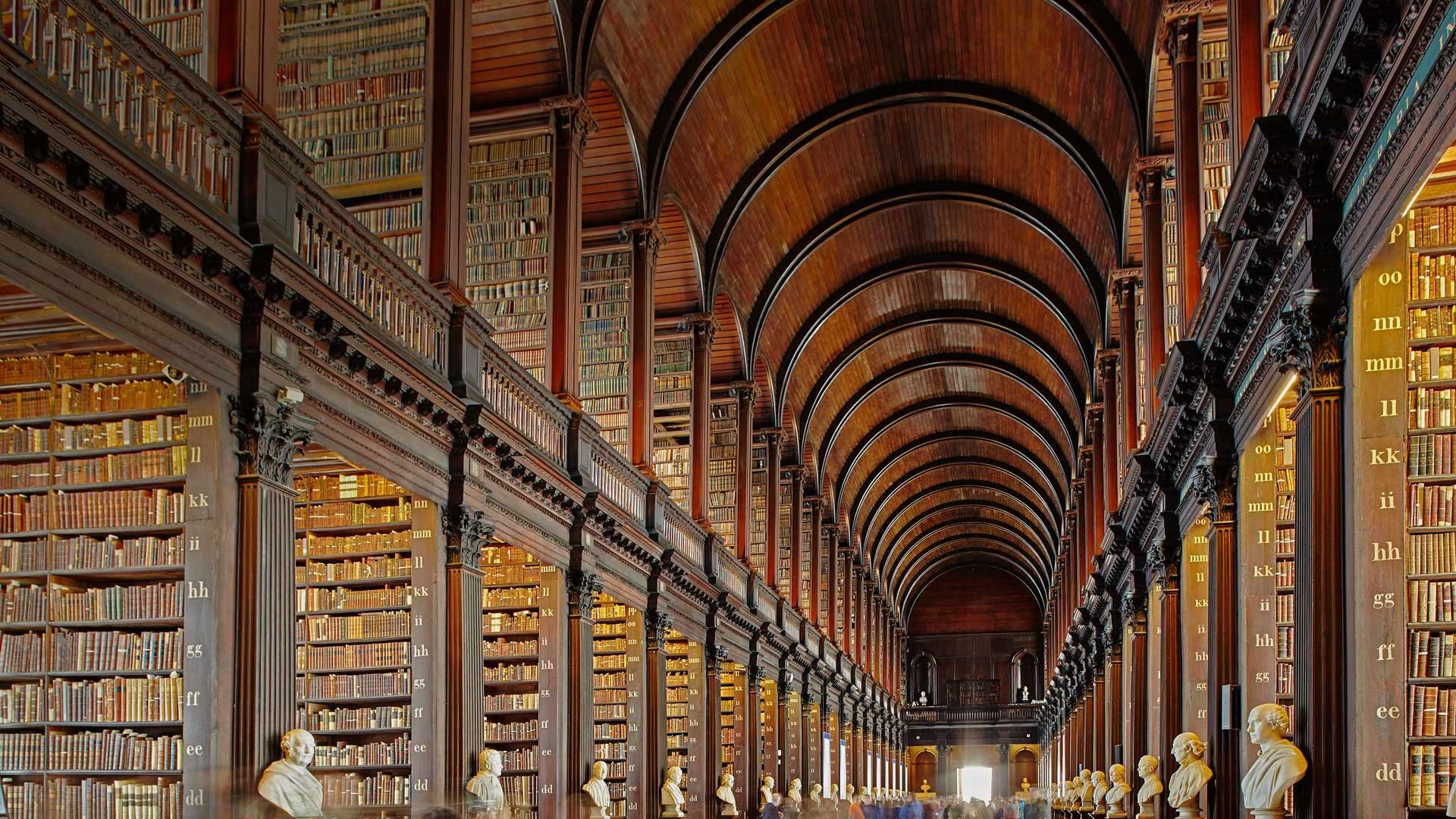 Download wallpaper library, Ireland, Dublin, Trinity College, 1920x1080 Full HD Desktop