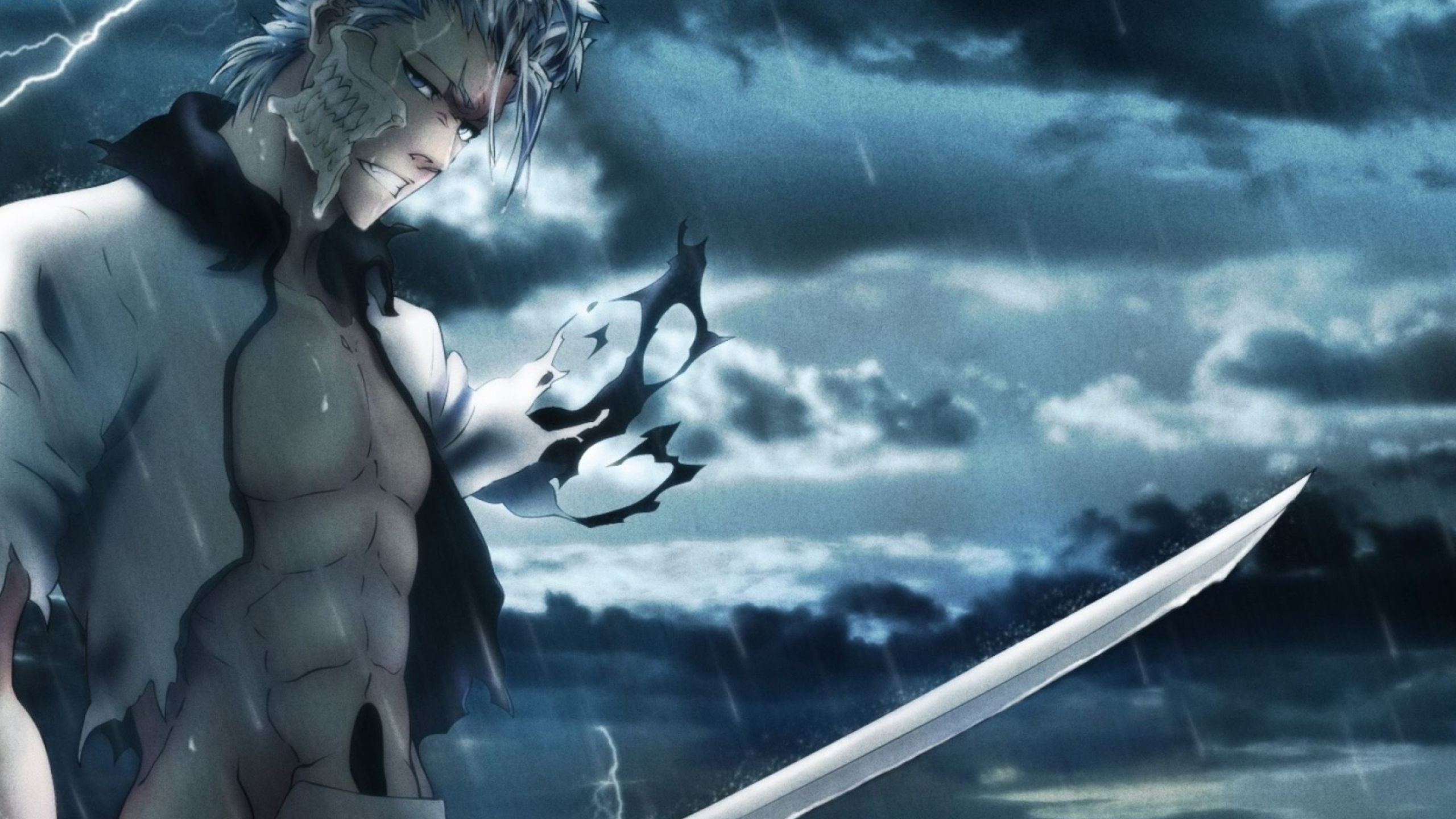 Grimmjow Jaggerjack, Vibrant wallpapers, Anime antagonist, Dynamic poses, 2560x1440 HD Desktop