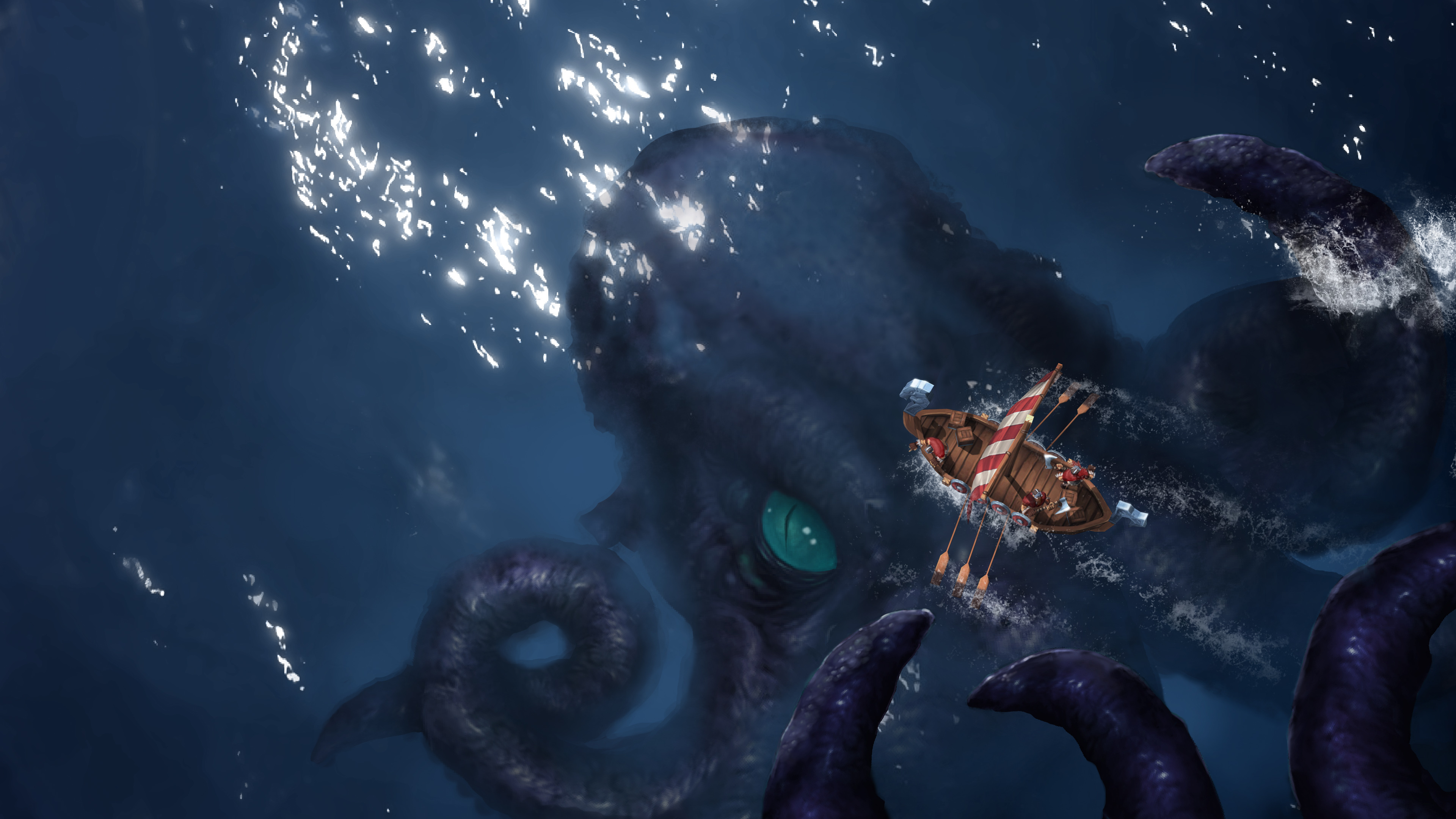 Northgard's Clan of the Kraken DLC, Play as squid worshippers, New gaming experience, Viking strategy game, 3840x2160 4K Desktop