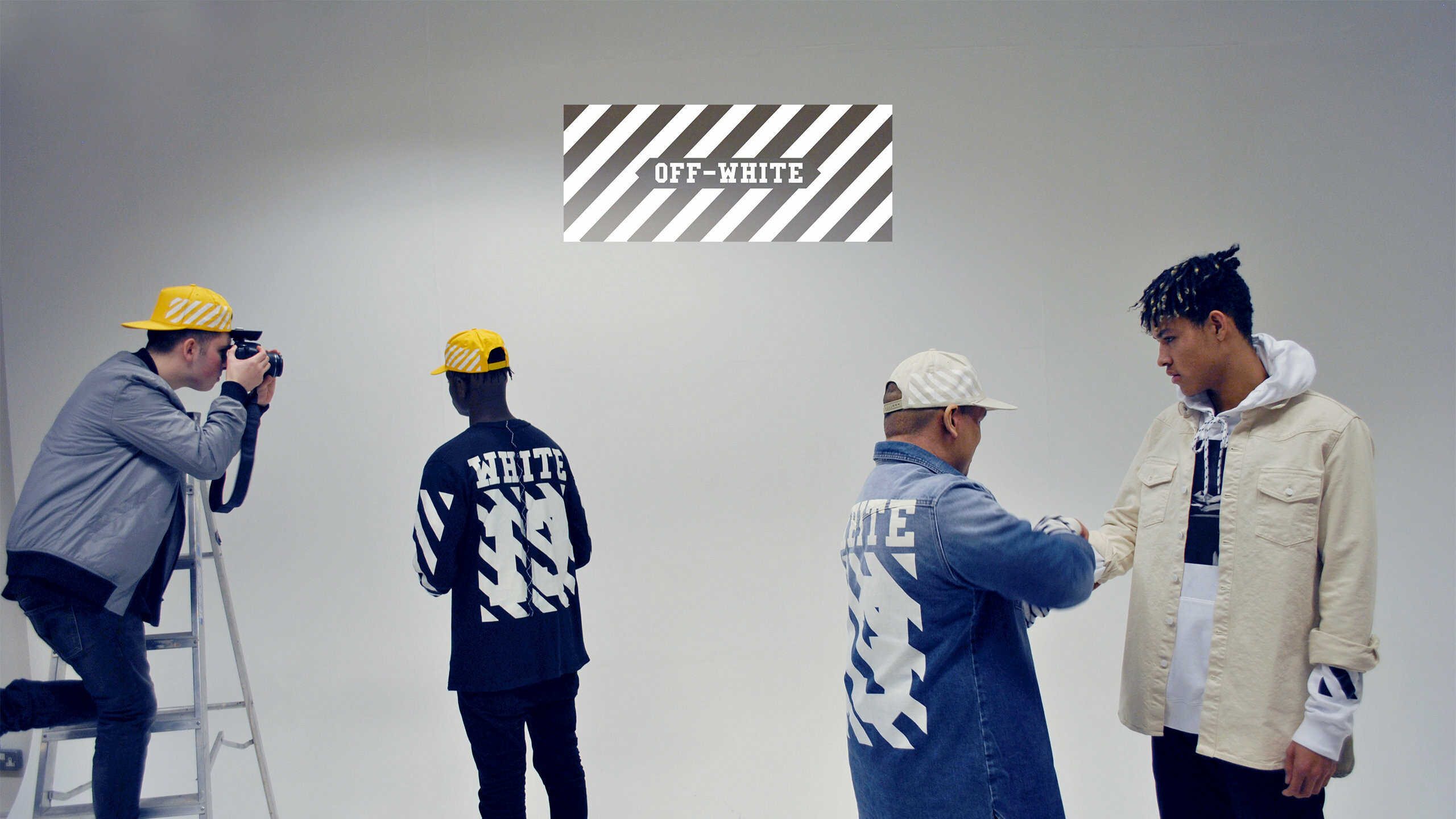 Off-White wallpaper, Bold design, Unique patterns, Statement piece, 2560x1440 HD Desktop