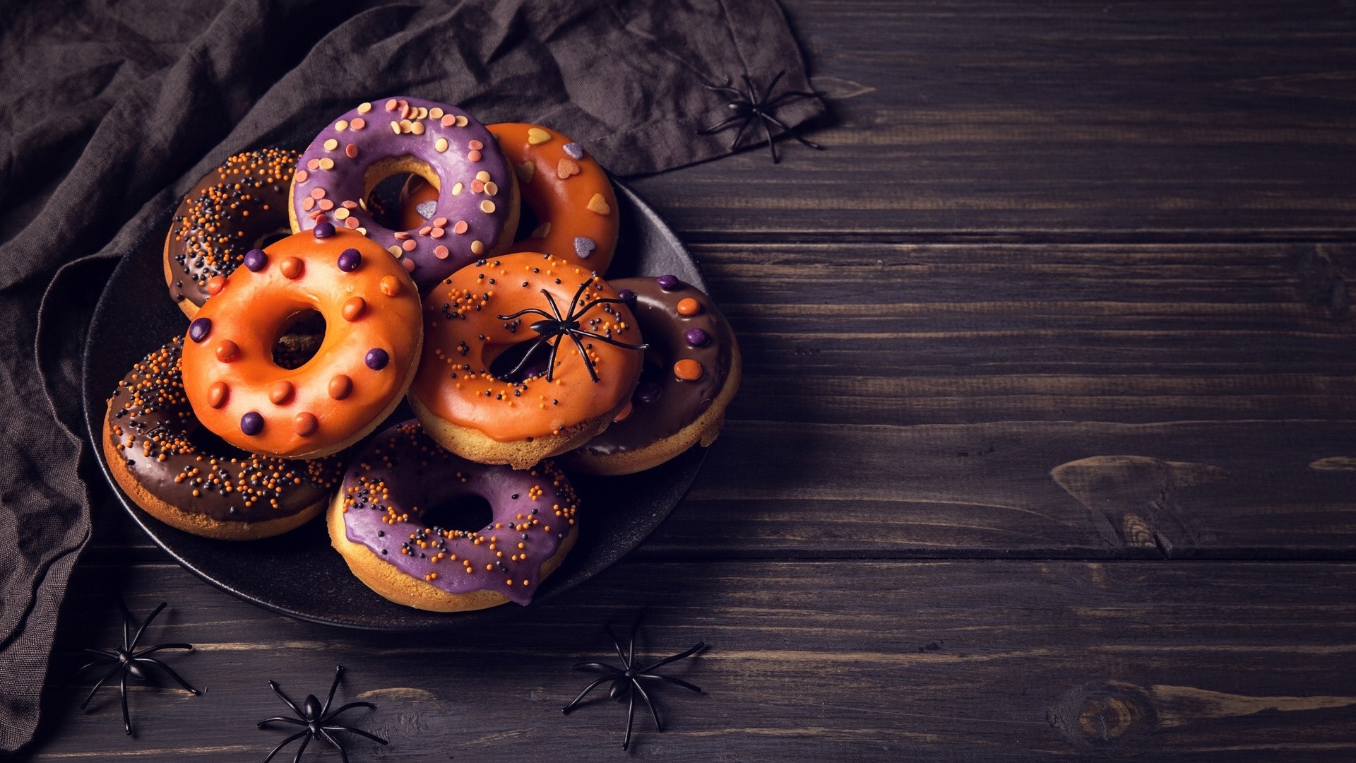 Donut wallpapers, Flavorful selection, Decorative delights, Eye-catching designs, 1920x1080 Full HD Desktop