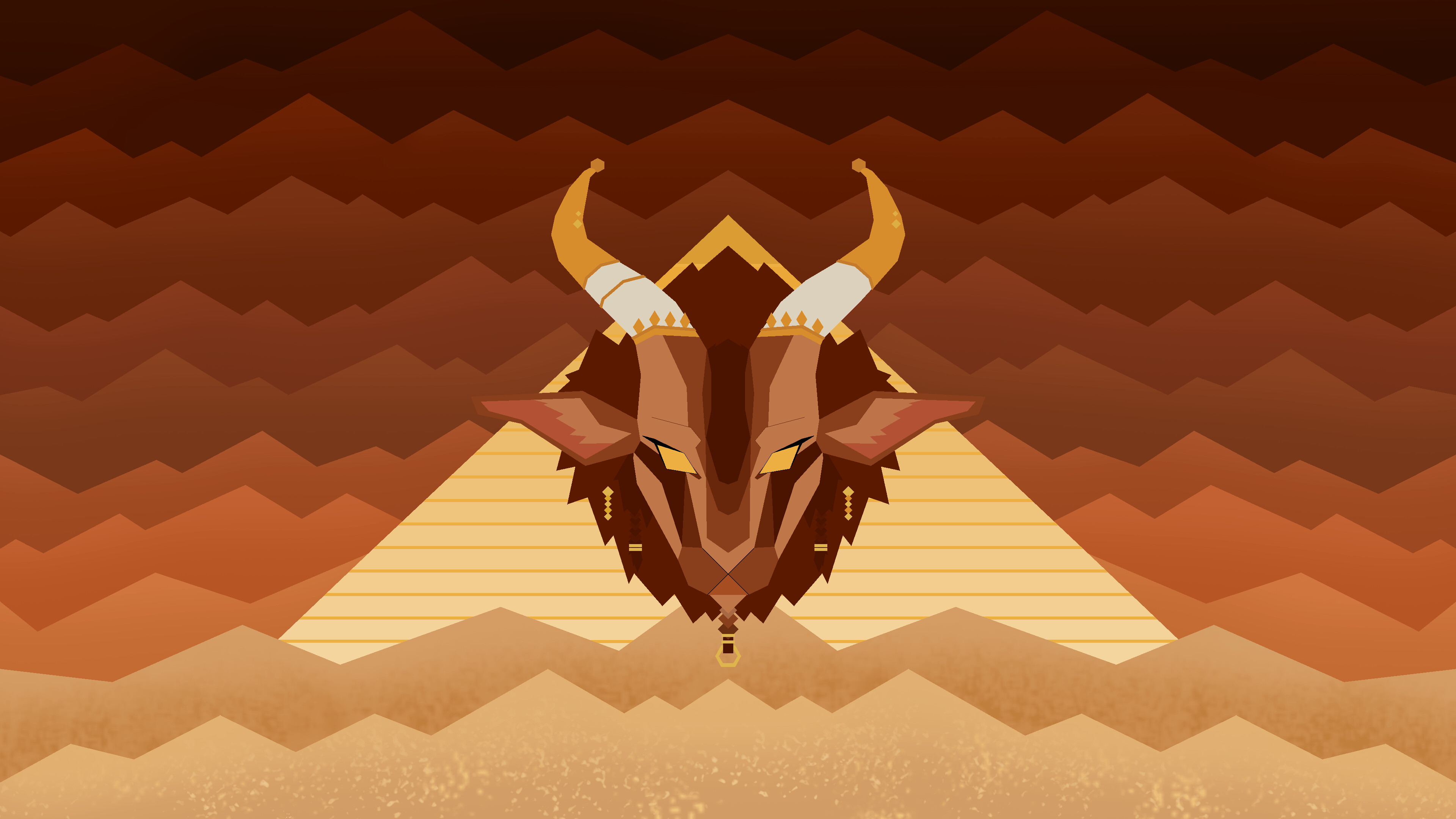 Geometric Animal, Desert-themed art, Geometric representations of landscapes, 3840x2160 4K Desktop