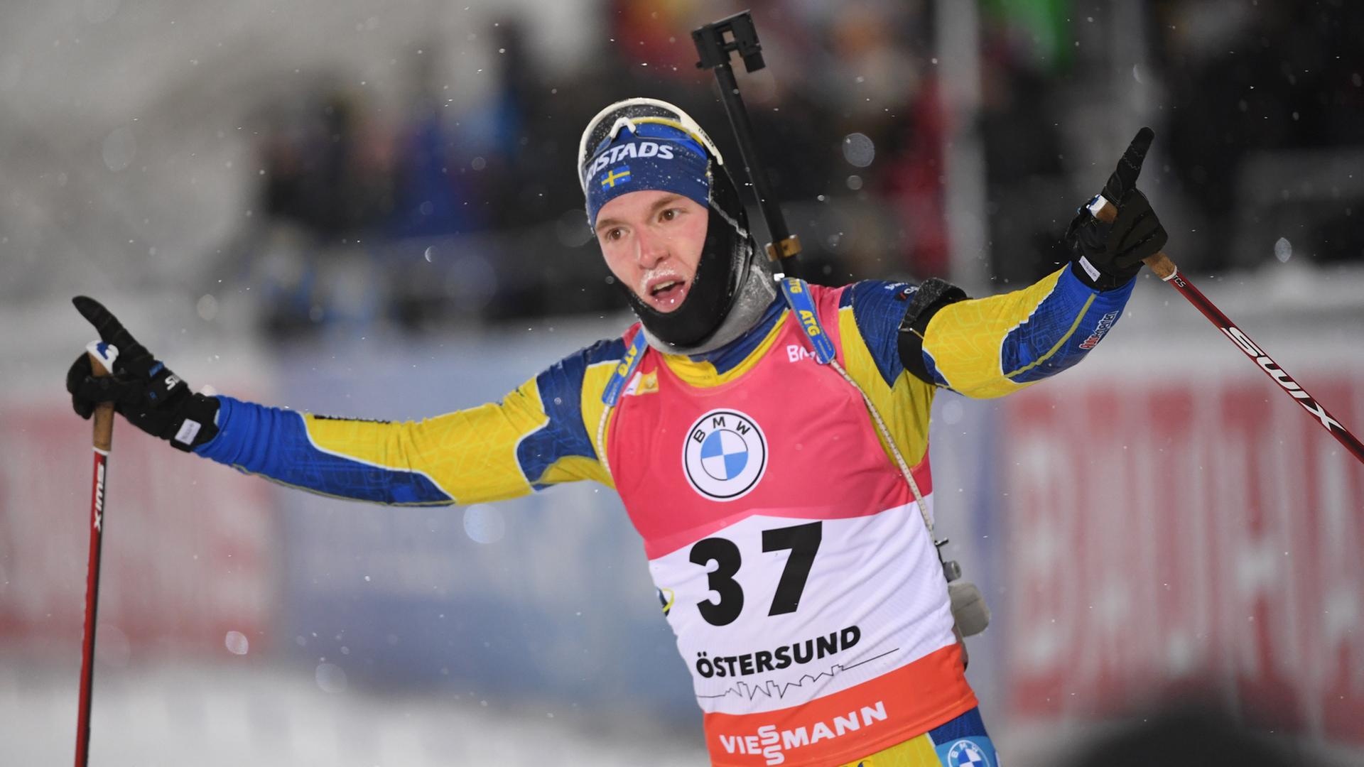 Sebastian Samuelsson, Biathlon sprint, stersund, Schwede, 1920x1080 Full HD Desktop