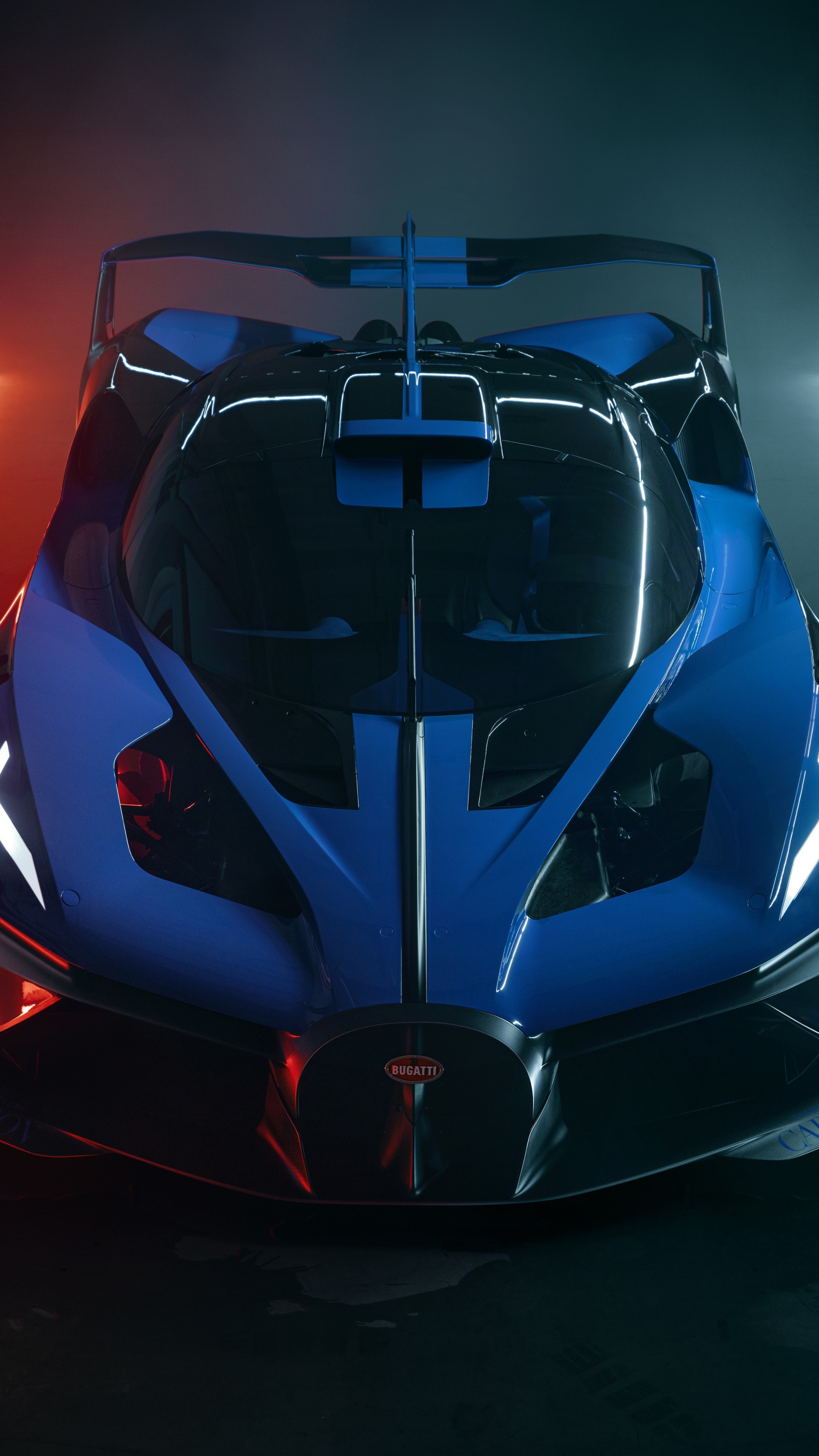 Bugatti Bolide, Bugatti horseshoe grille, aerodynamic roof scoop, 4K Phone wallpaper
