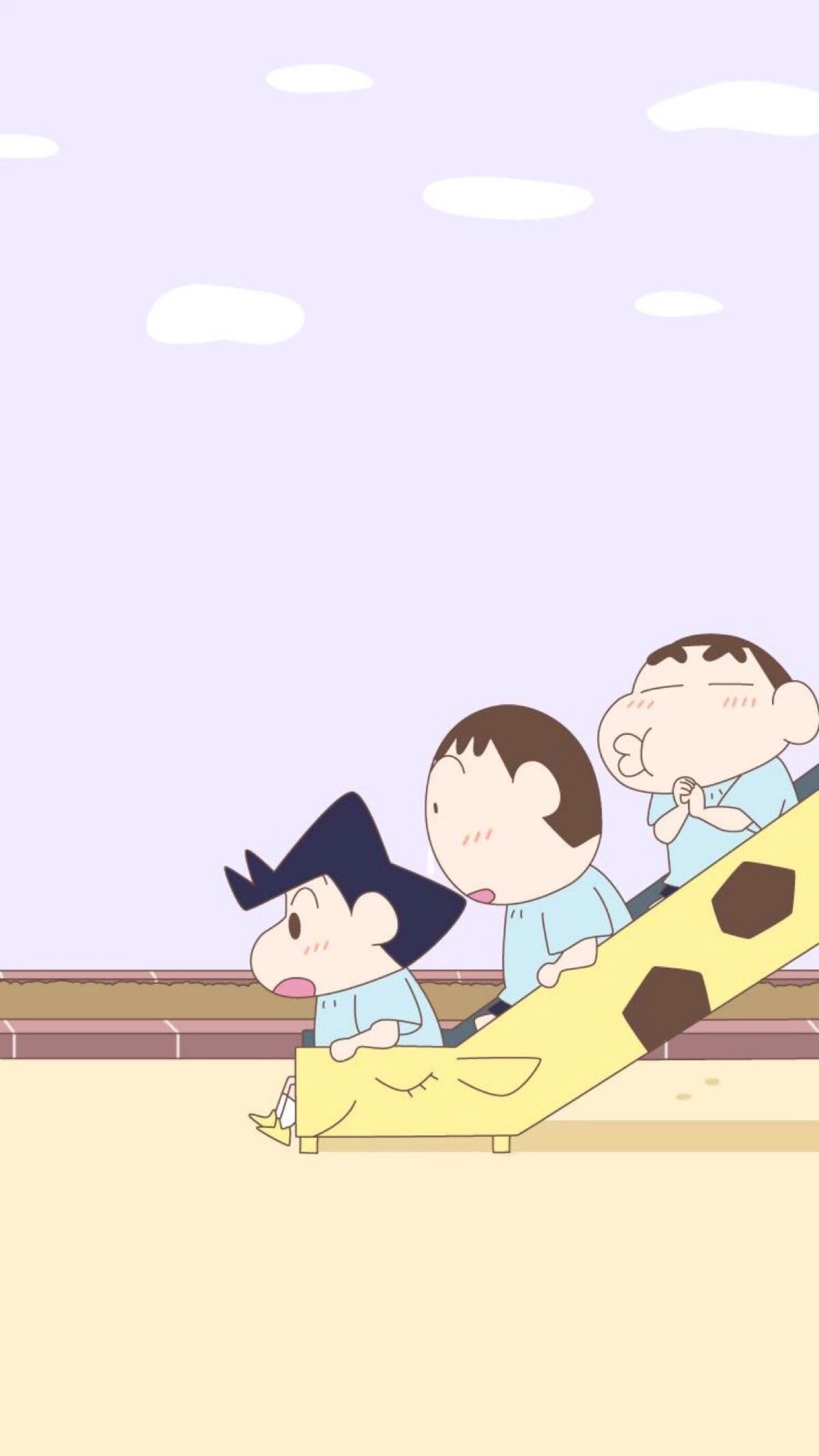 Shinnosuke Nohara, Toru Kazama, Masao Sato, yellow giraffe slide, HD Phone wallpaper