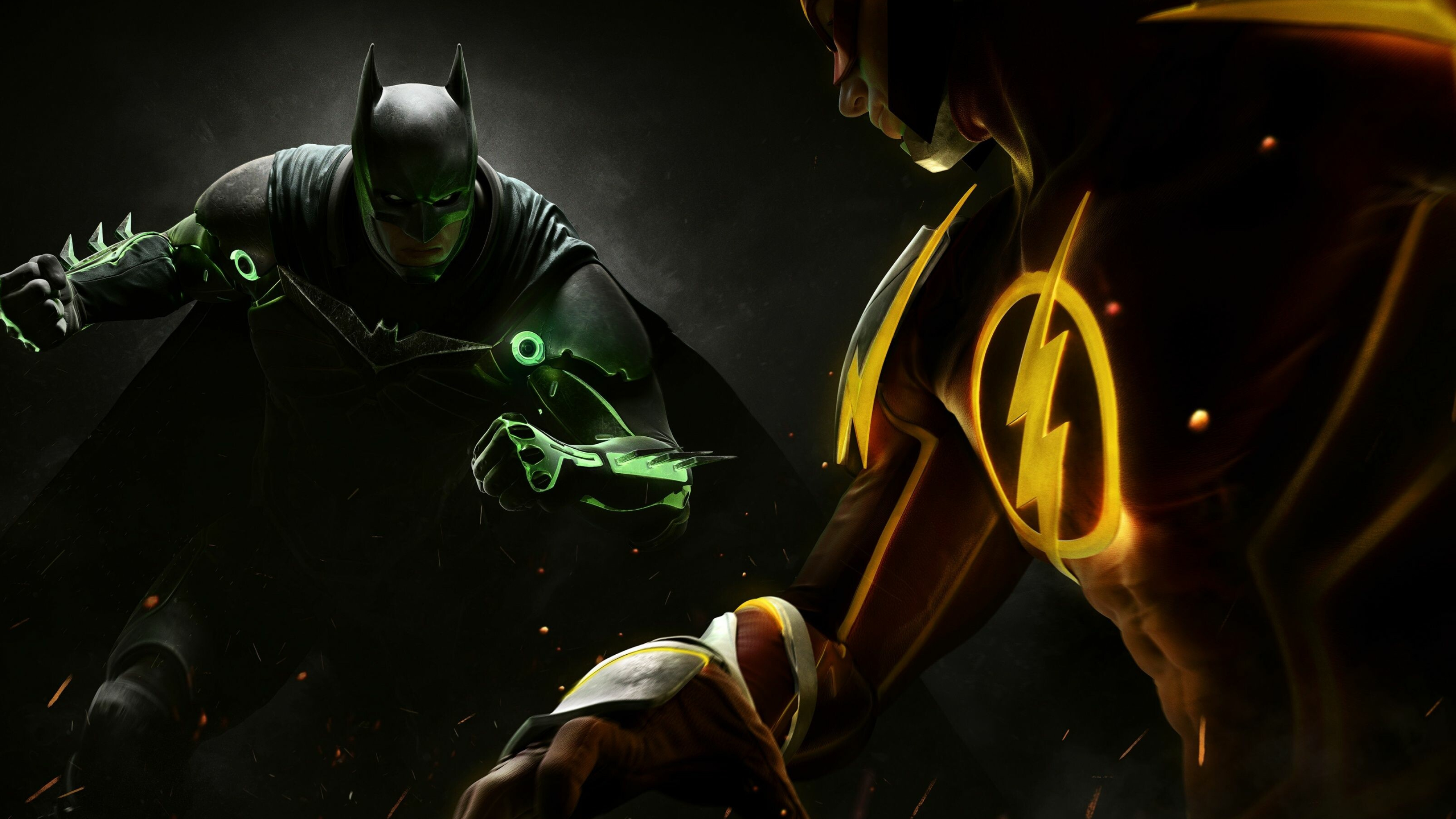 Flash, Wallpapers, Injustice 2 game, Batman, 3560x2000 HD Desktop