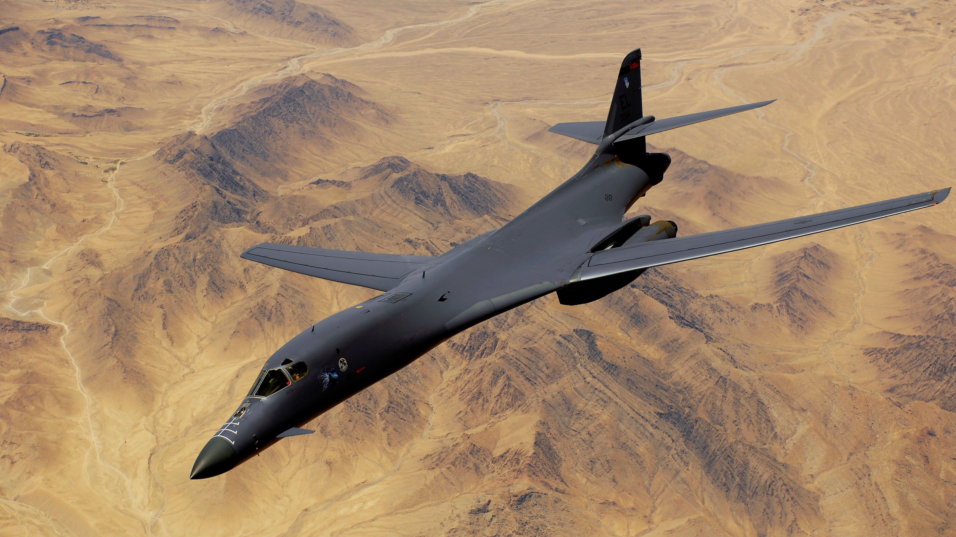 Rockwell B-1 Lancer, Striking wallpapers, Captivating designs, Aerial beauty, 3840x2160 4K Desktop