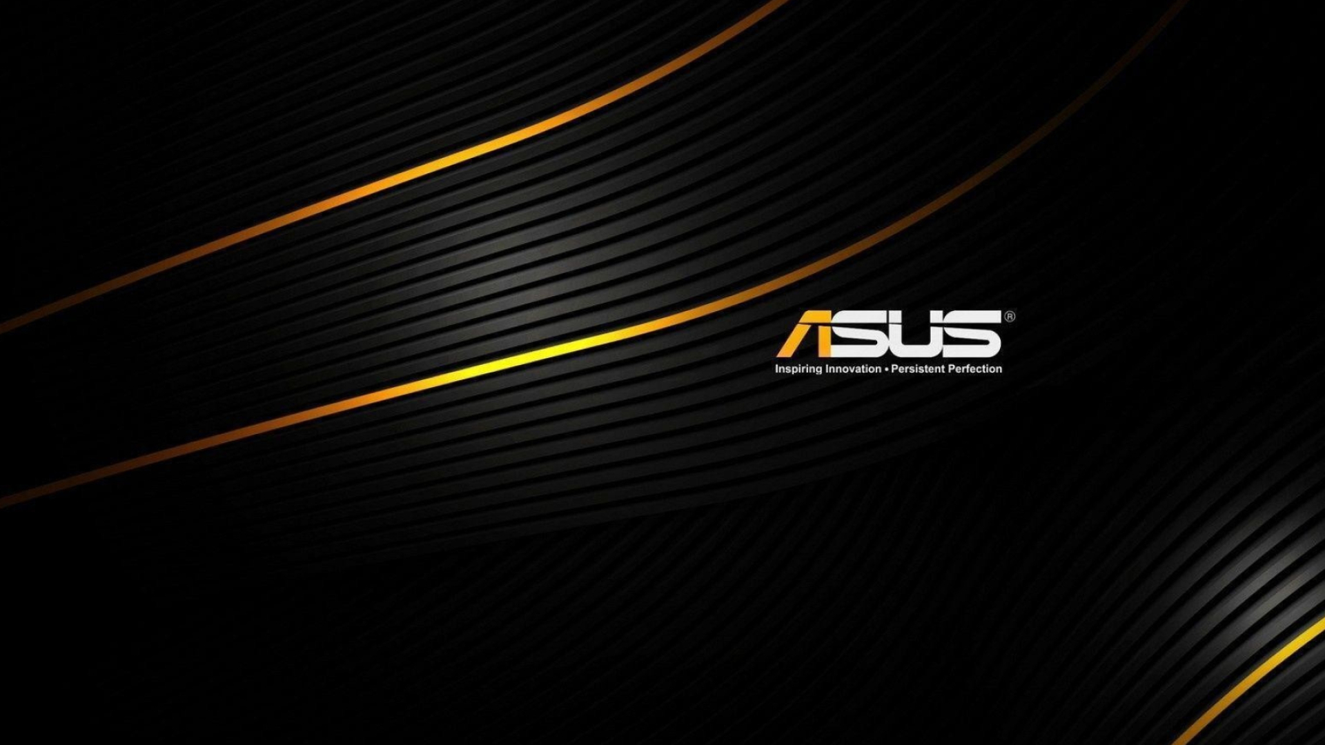 ASUS logo, Inspiring Innovation Persistent Perfection, glowing orange curved lines, Full HD Desktop wallpaper