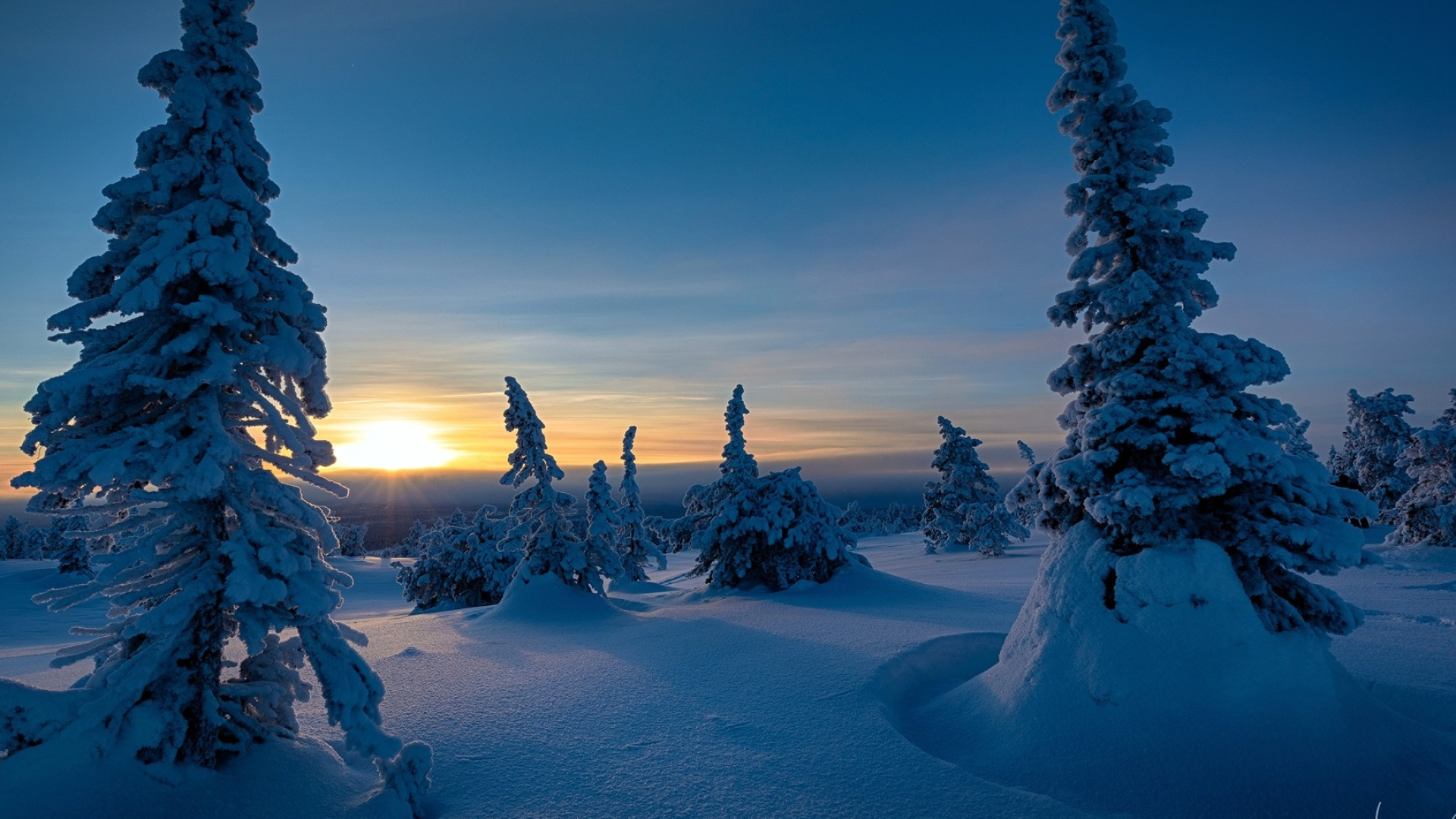 Riisitunturi winter, Finland travels, KDE store, Winter, 1920x1080 Full HD Desktop