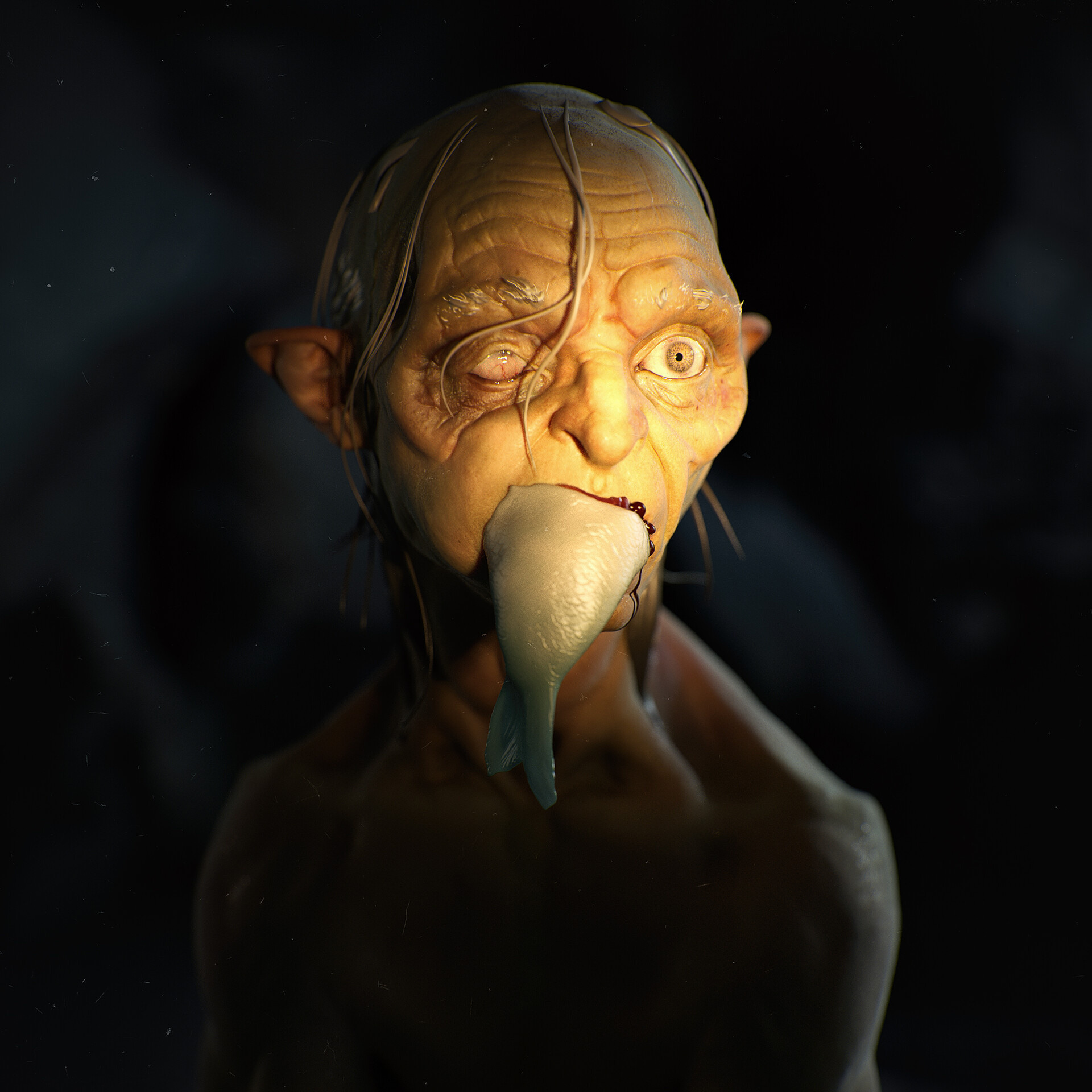 Gollum, Eye to eye with the ring, 1920x1920 HD Phone