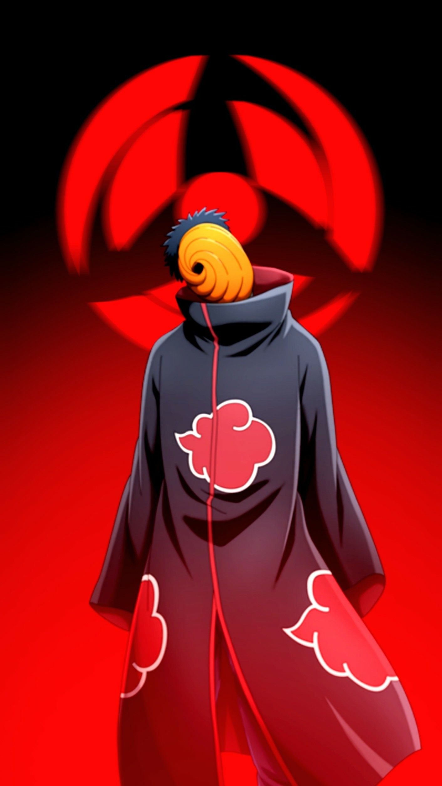 Obito Uchiha, Kamui Mangekyo Sharingan, Akatsuki cloak, HD Phone wallpaper