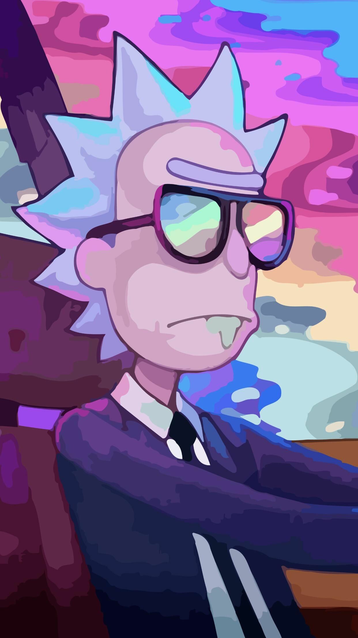Rick and Morty wallpaper in HD, Stunning visuals, Eye-catching artwork, Vibrant colors, 1250x2210 HD Phone