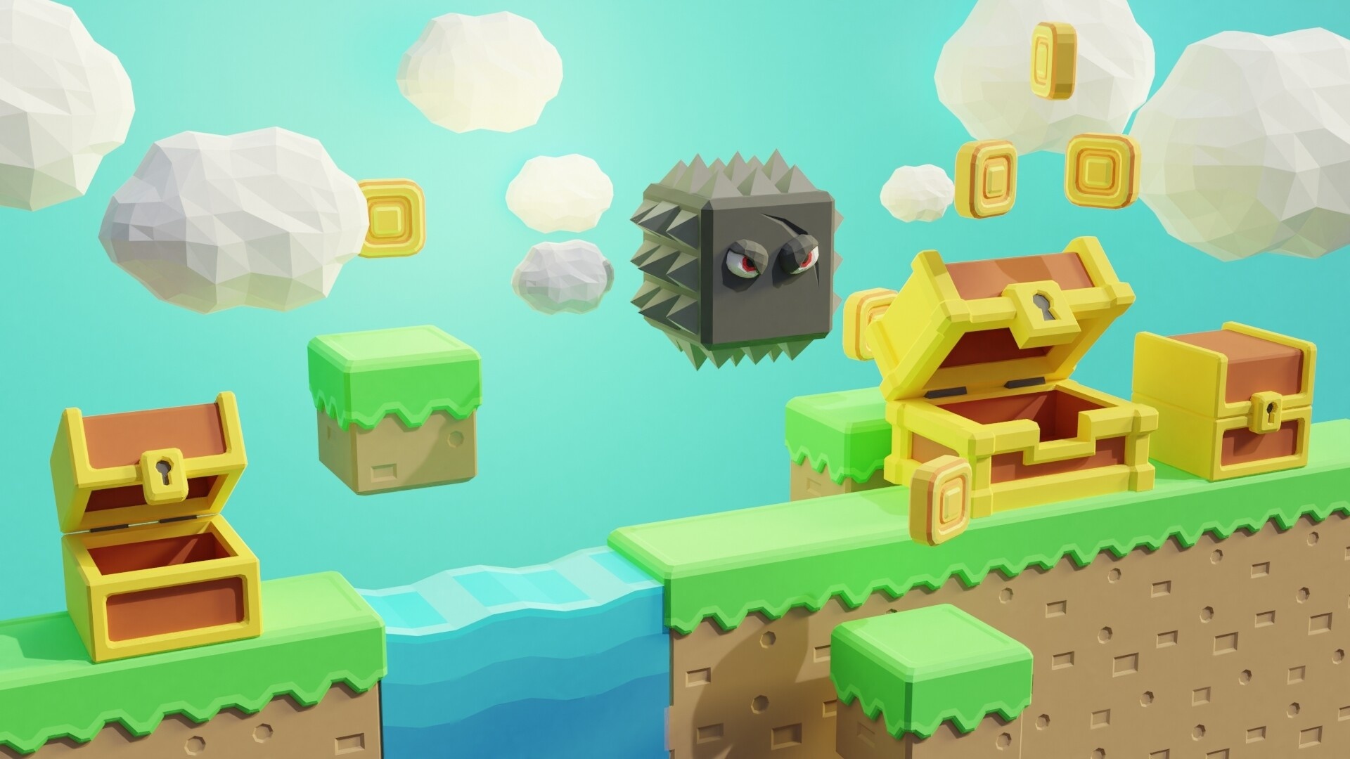 Platform Game, Game assets, 3D graphics, Game development, 1920x1080 Full HD Desktop