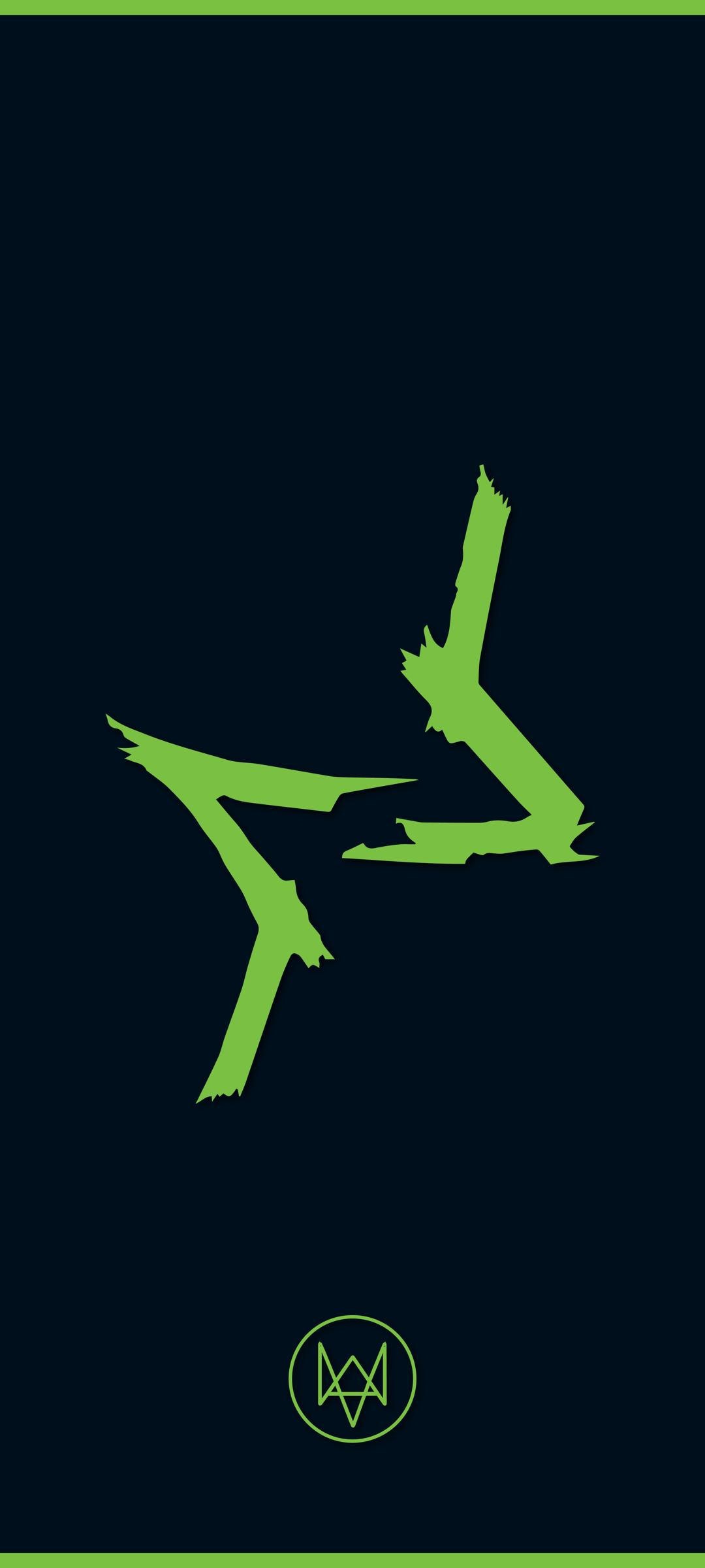 Watch Dogs logo, stylized green hacker insignia, minimalist DedSec graphic, HD Phone wallpaper