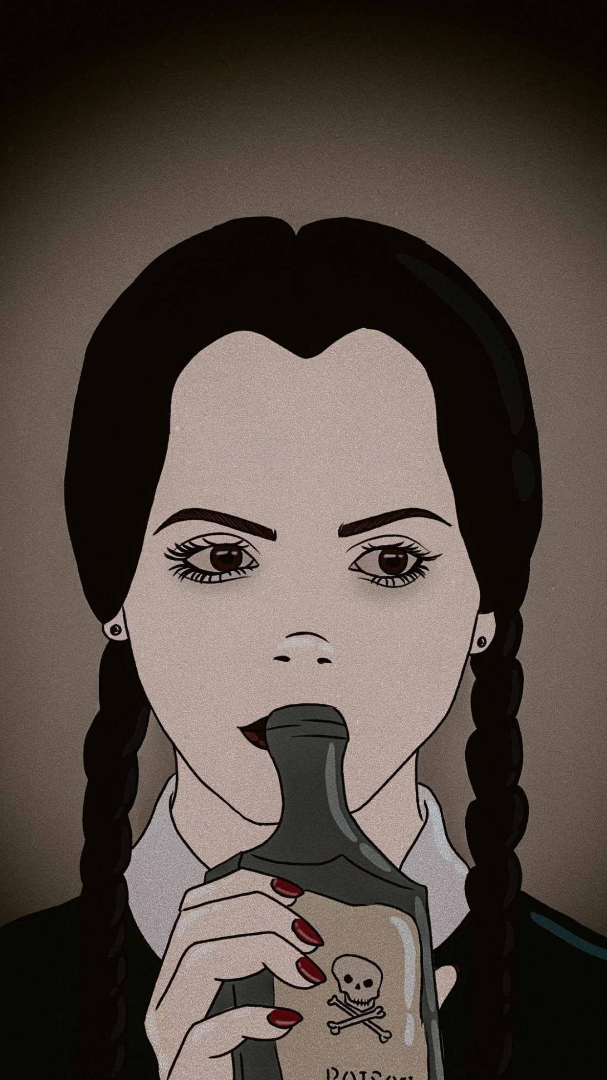 Wednesday Addams, Animated character, Iconic family, Wanda's artwork, 1250x2210 HD Phone