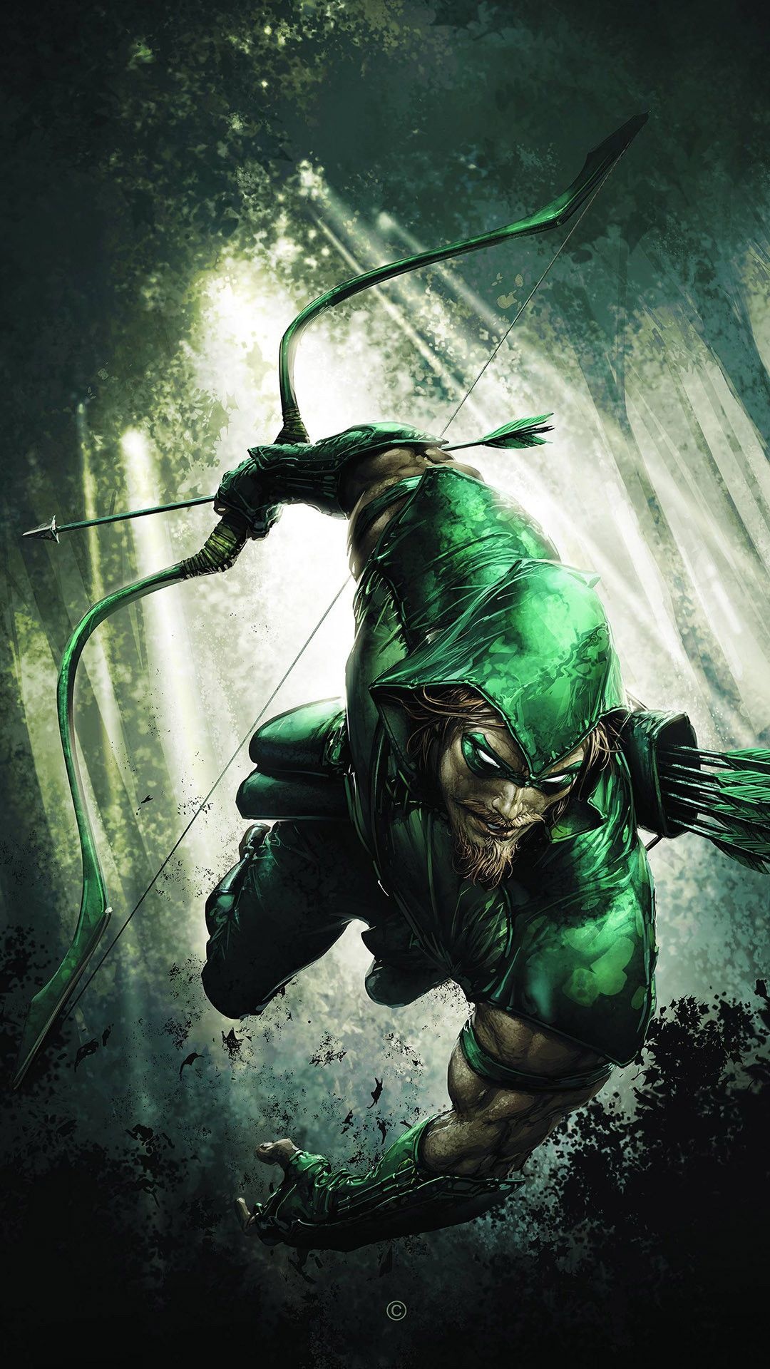 Green Arrow, iPhone wallpapers, Vivid backgrounds, Comic heroes, 1080x1920 Full HD Phone