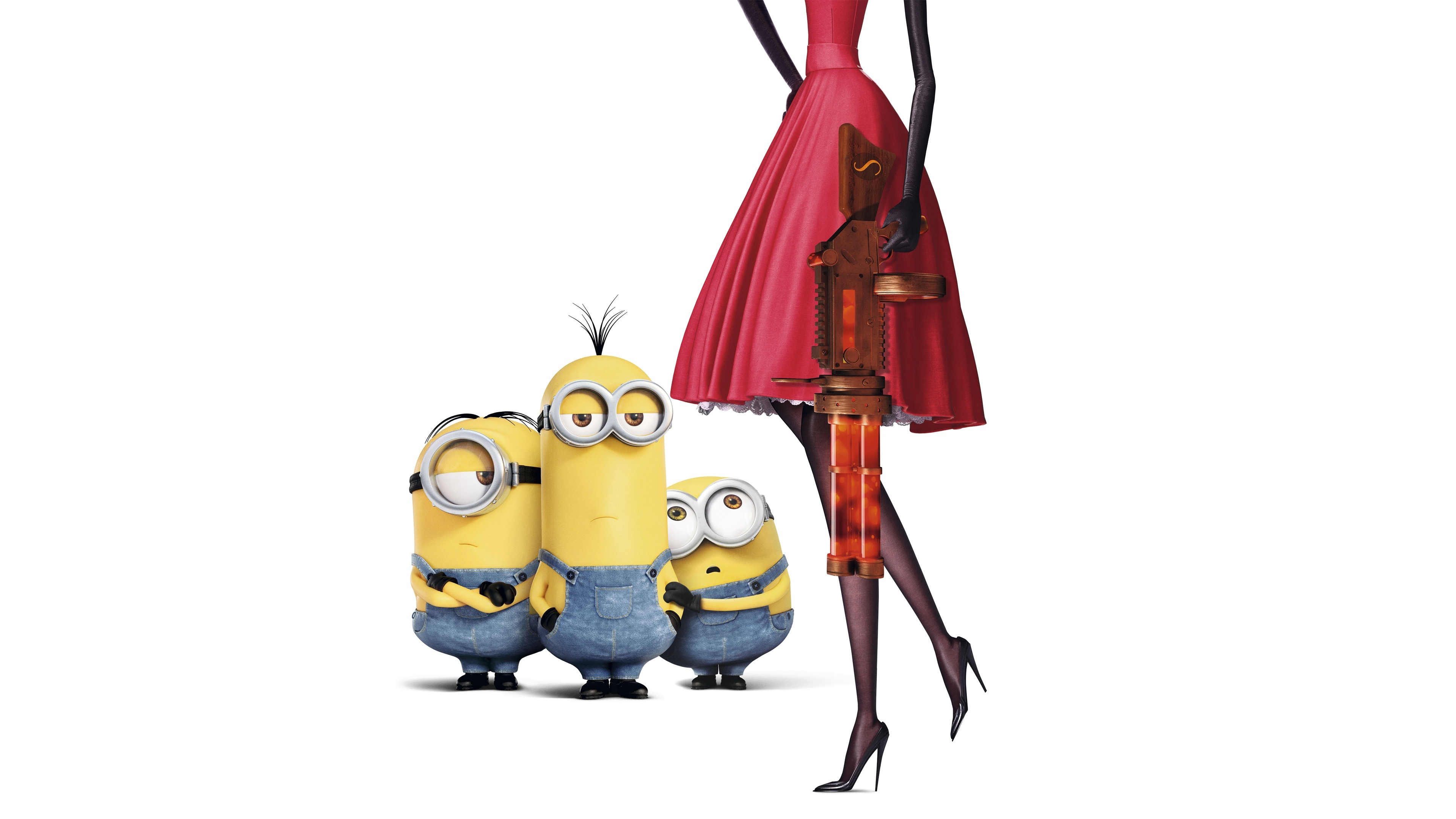Minion Bob, Scarlet Overkill, Minion Kevin, Minion Stuart, 4K Desktop wallpaper