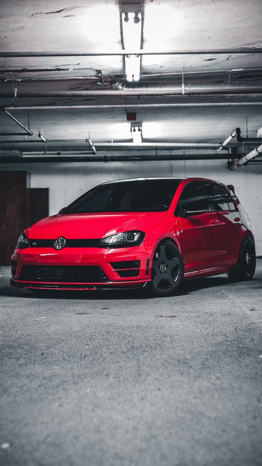 Volkswagen Scirocco, Front view, Red elegance, iPhone wallpapers, 1080x1920 Full HD Phone