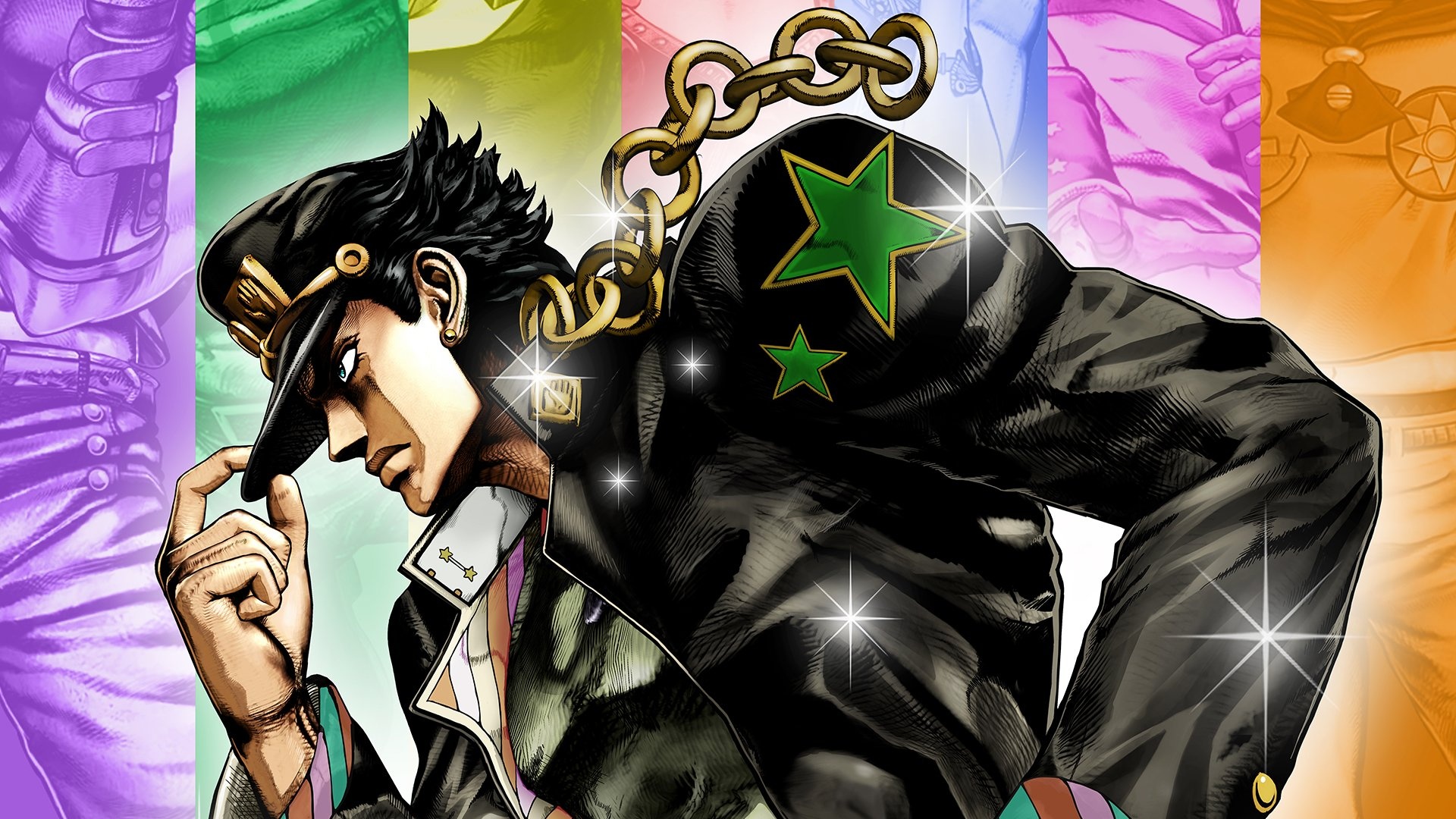 Jotaro Kujo, JoJo's Bizarre Adventure: All Star Battle, gold collar chain, Full HD Desktop wallpaper