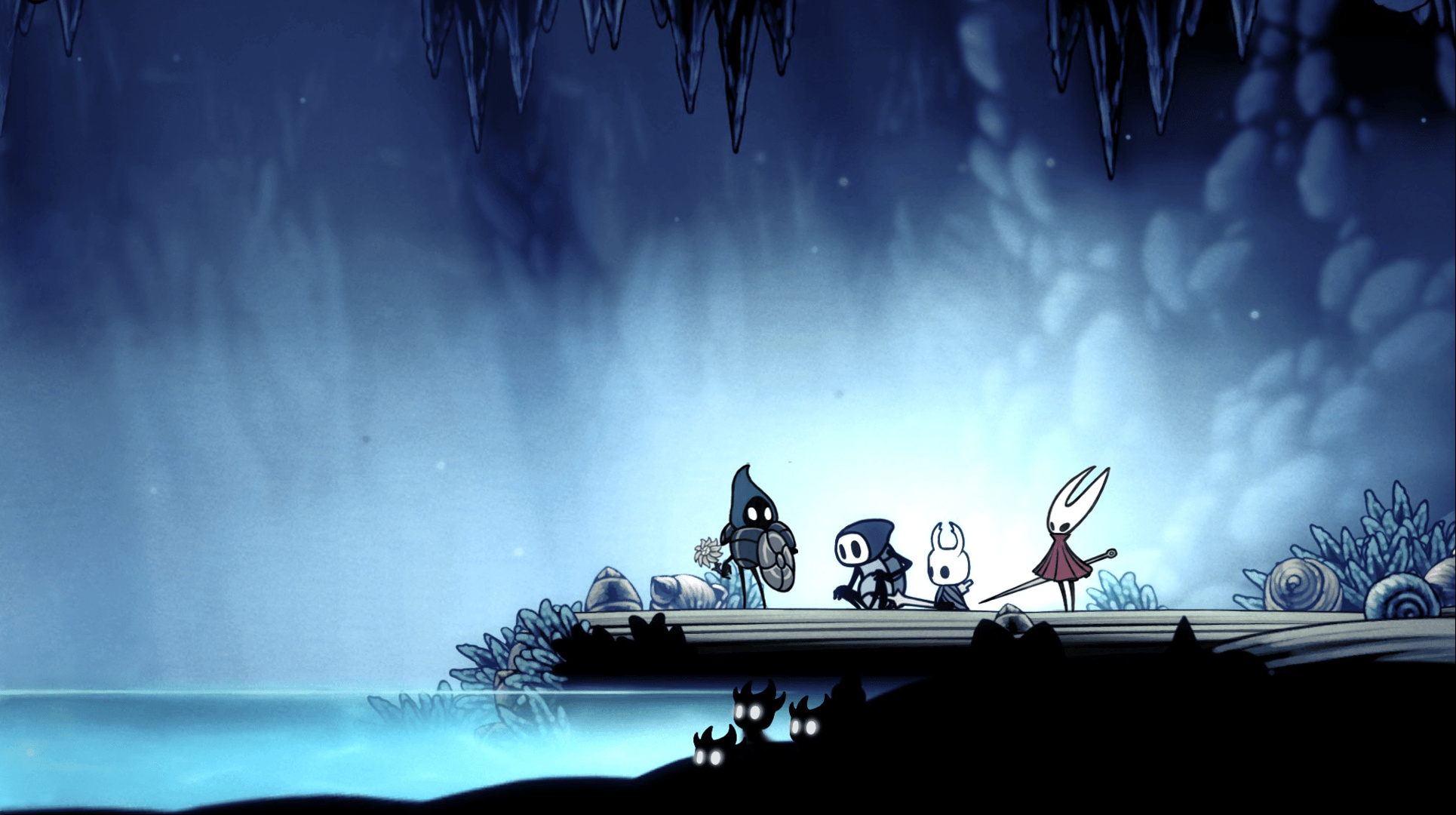 The Knight, Hornet, Quirrel, Tiso, Blue Lake, HD Desktop wallpaper