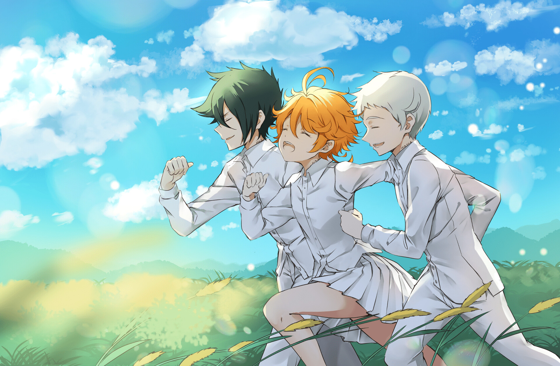 The Promised Neverland Anime, Dark secrets, Thrilling suspense, Escape journey, 1920x1260 HD Desktop