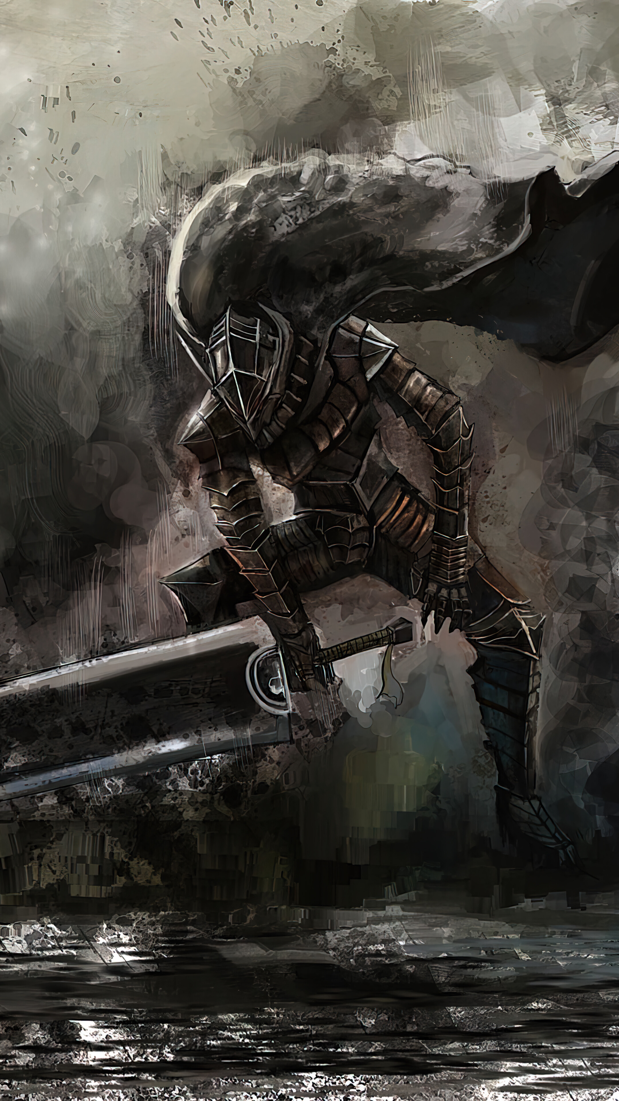 Berserk (Anime), Berserker Guts, Armored, iPhone wallpaper, 2160x3840 4K Phone