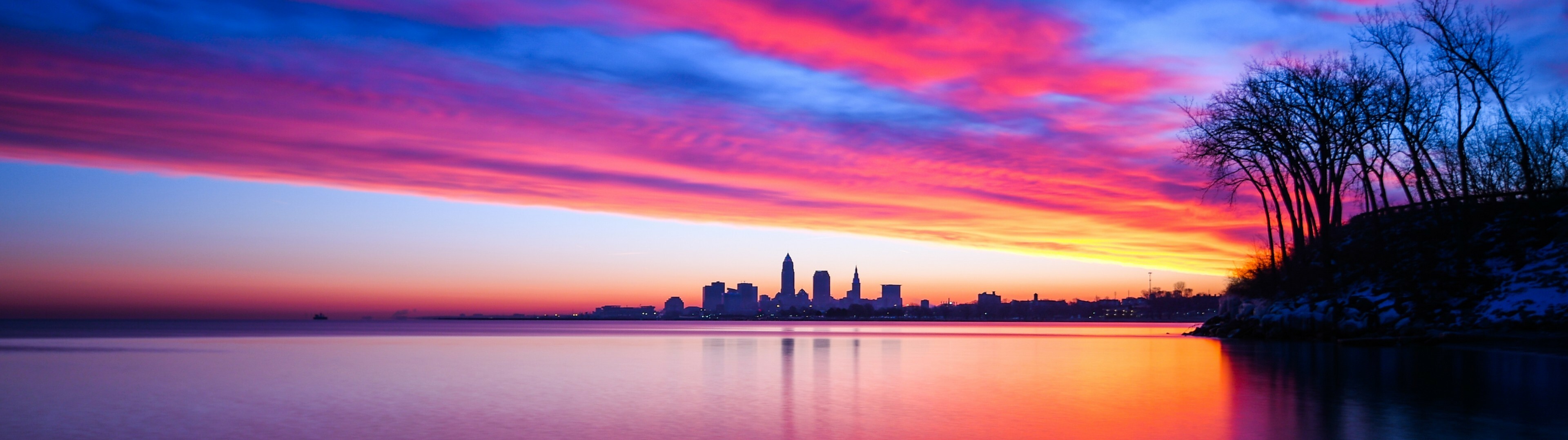 Widescreen sunset, Panoramic beauty, Dual monitor wallpaper, Landscape splendor, 3840x1080 Dual Screen Desktop