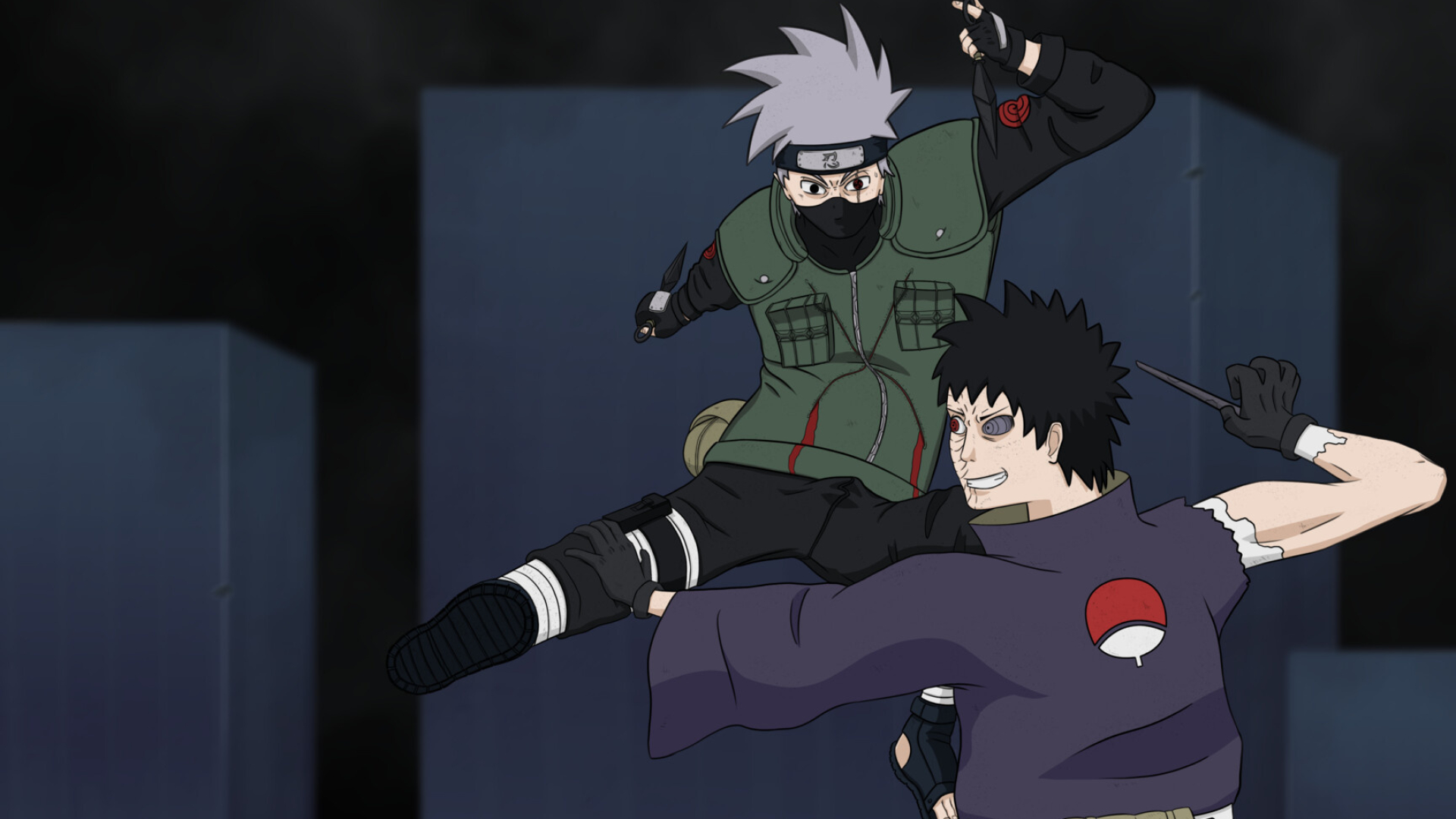 Kakashi Hatake, Obito Uchiha, Kamui dimension, Full HD Desktop wallpaper