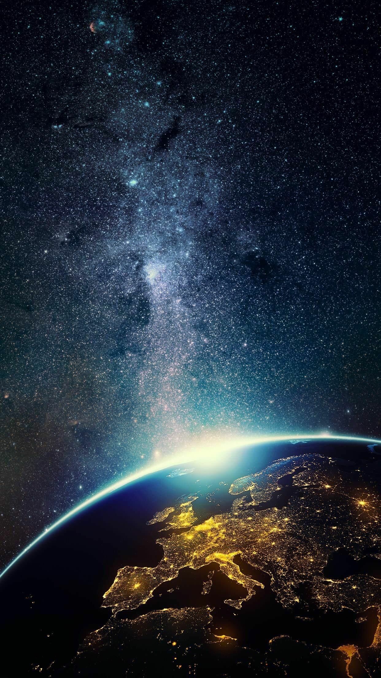 Europe at Night, Earth wallpaper, Space photography, 1250x2210 HD Phone