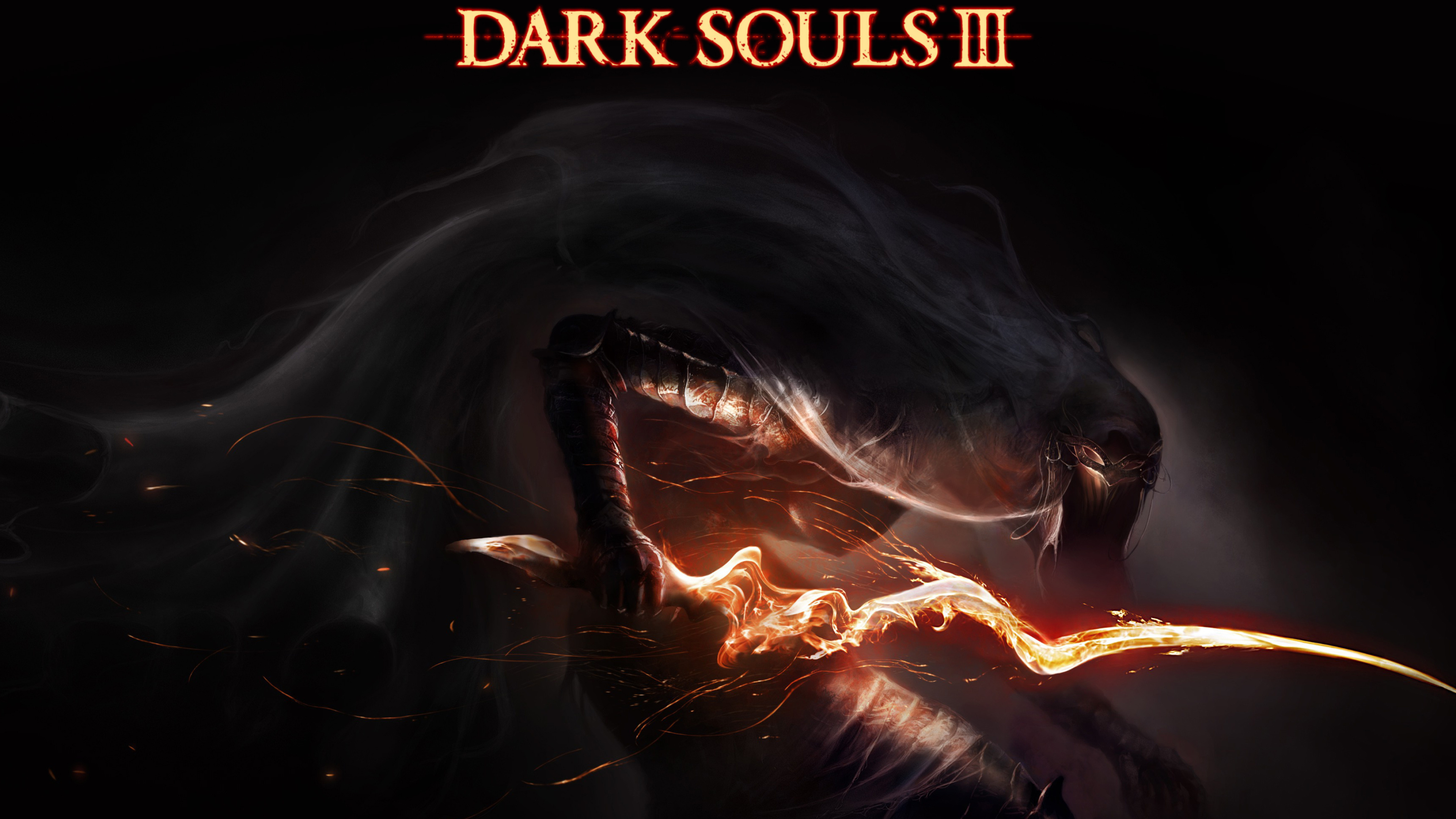 Dancer of the Boreal Valley, DARK SOULS III, flaming curved sword, 4K Desktop wallpaper