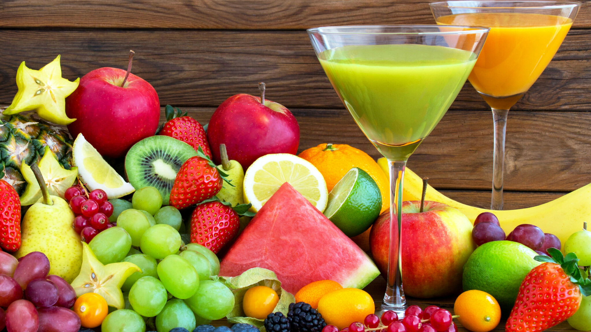 Fresh fruits, Delicious and refreshing, Colorful arrangement, 2050x1160 HD Desktop