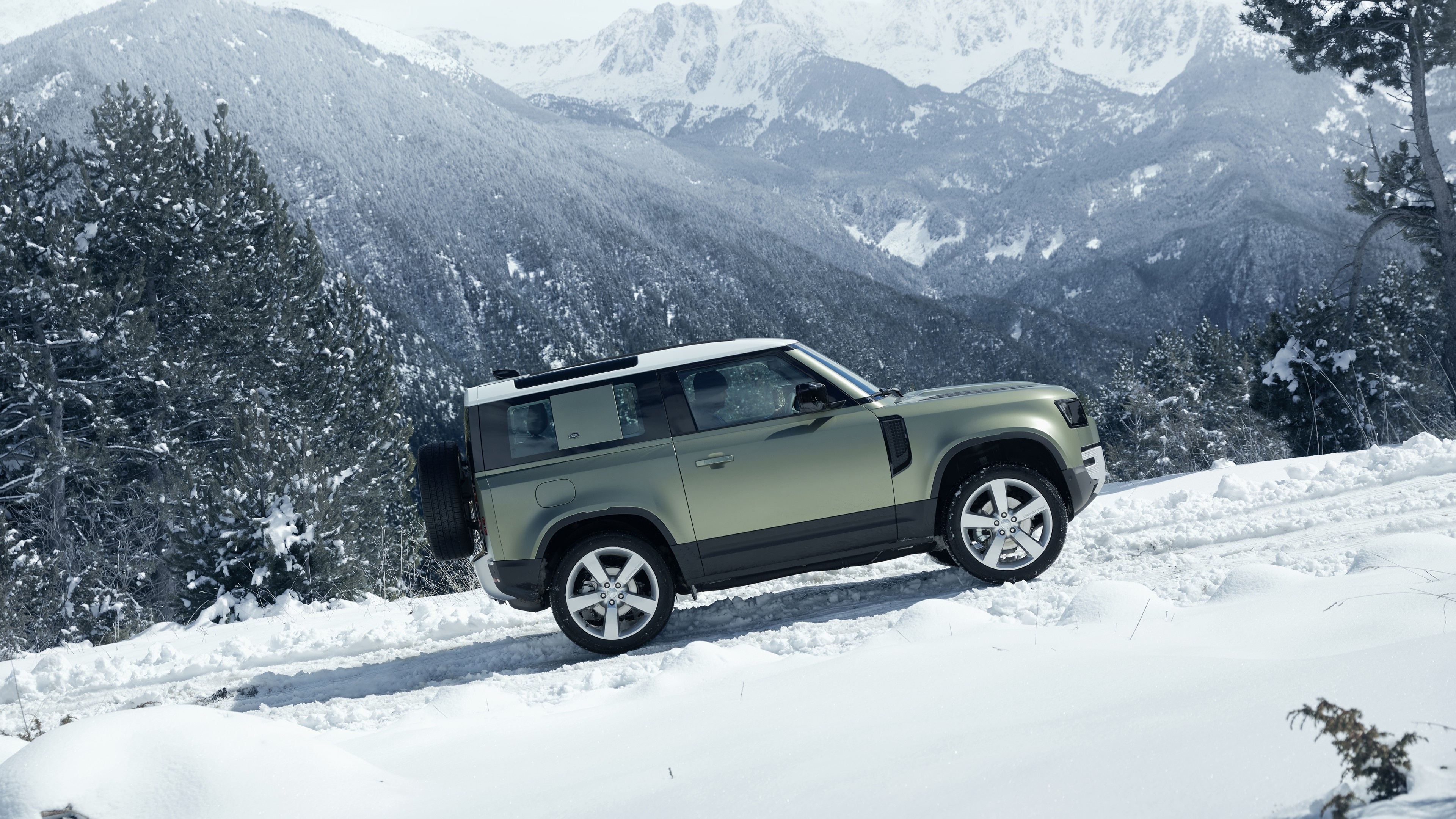 Snowy Mountains, Land Rover Defender Wallpaper, 3840x2160 4K Desktop