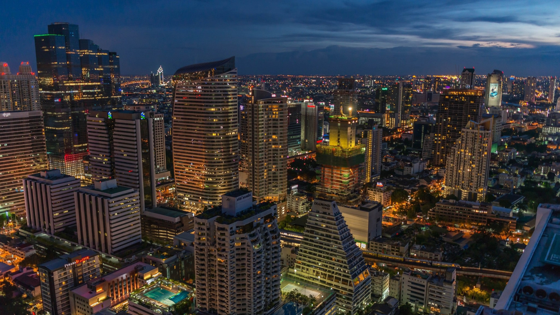 Night cityscape, Thailand skyline, Urban landscape, City in resolution, 1920x1080 Full HD Desktop