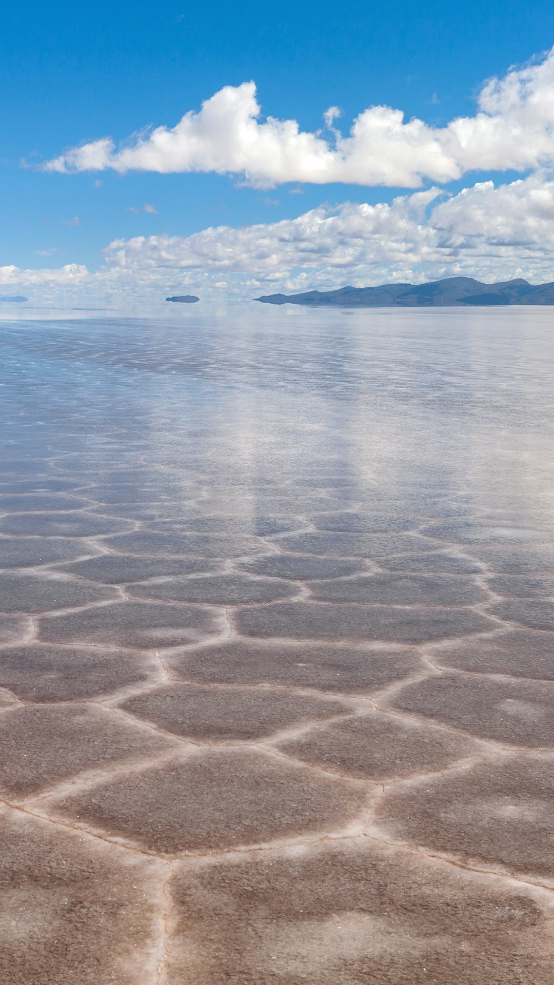 Reflection after rainfall, Salt desert, Bolivia, Spotlight images, 1080x1920 Full HD Phone