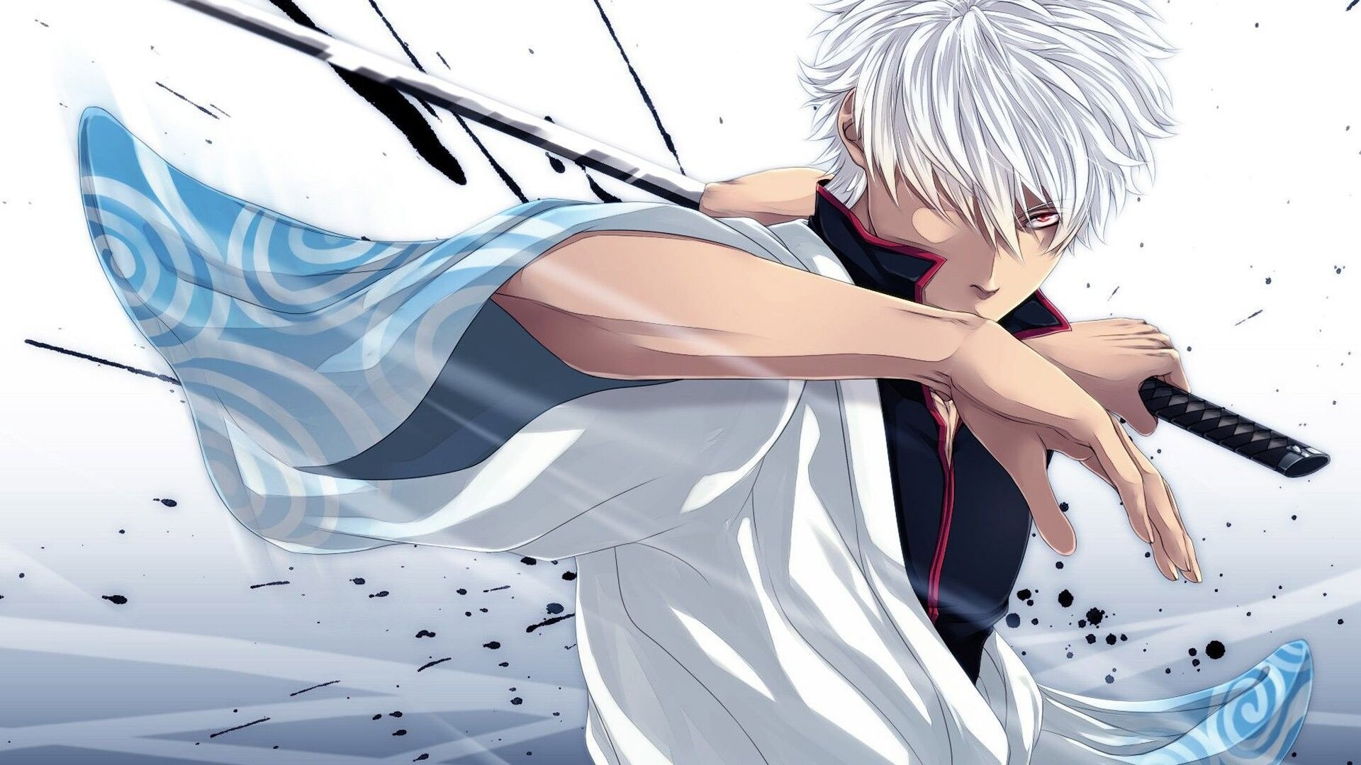 Sakata Gintoki, Gintama tribute, Epic wallpaper, Detailed artwork, 1920x1080 Full HD Desktop