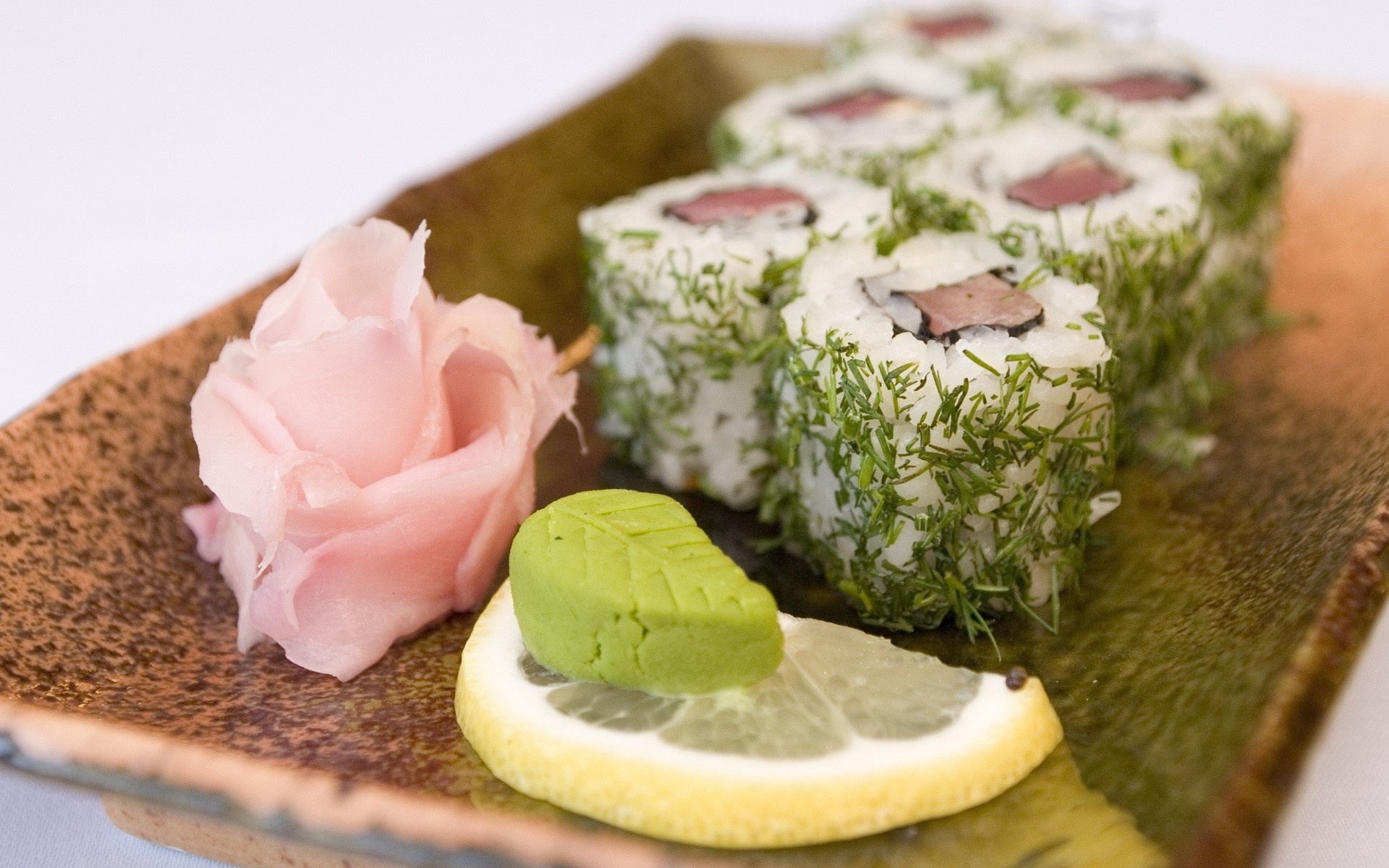 Food dessert rice, Wasabi lemon rolls, Cuisine dish produce, 4K wallpaper, 1920x1200 HD Desktop