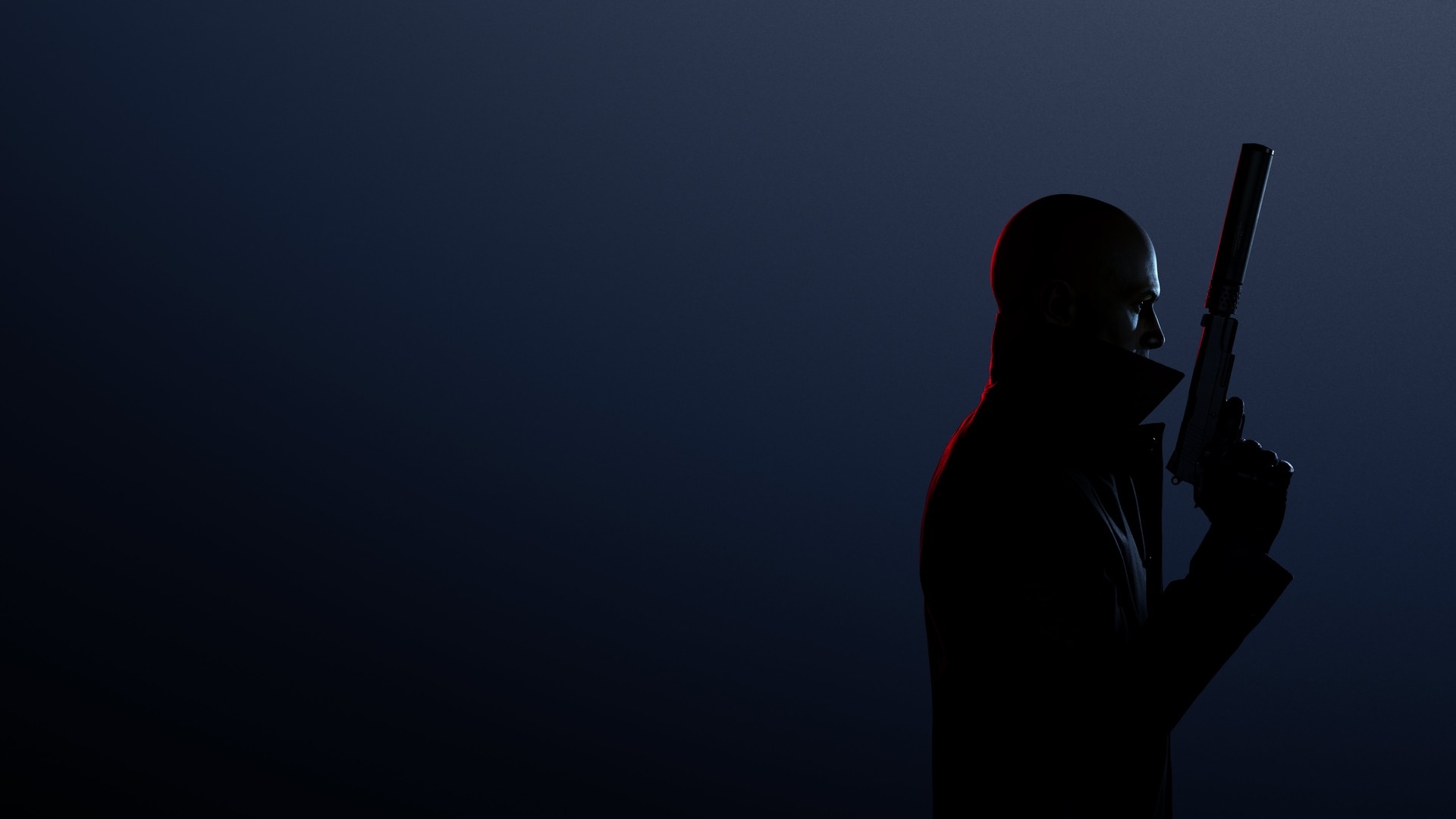 Agent 47, Suppressed Silverballer pistol, Hitman 3, Full HD Desktop wallpaper