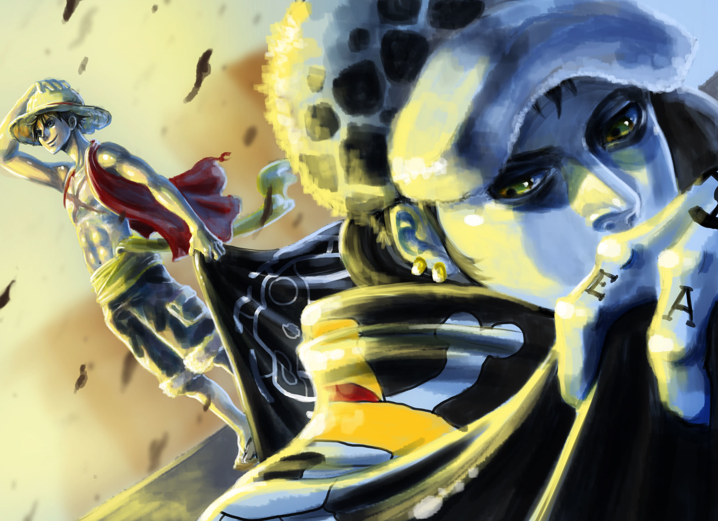 Trafalgar Law, One Piece, Monkey D. Luffy, Hat, 2340x1700 HD Desktop