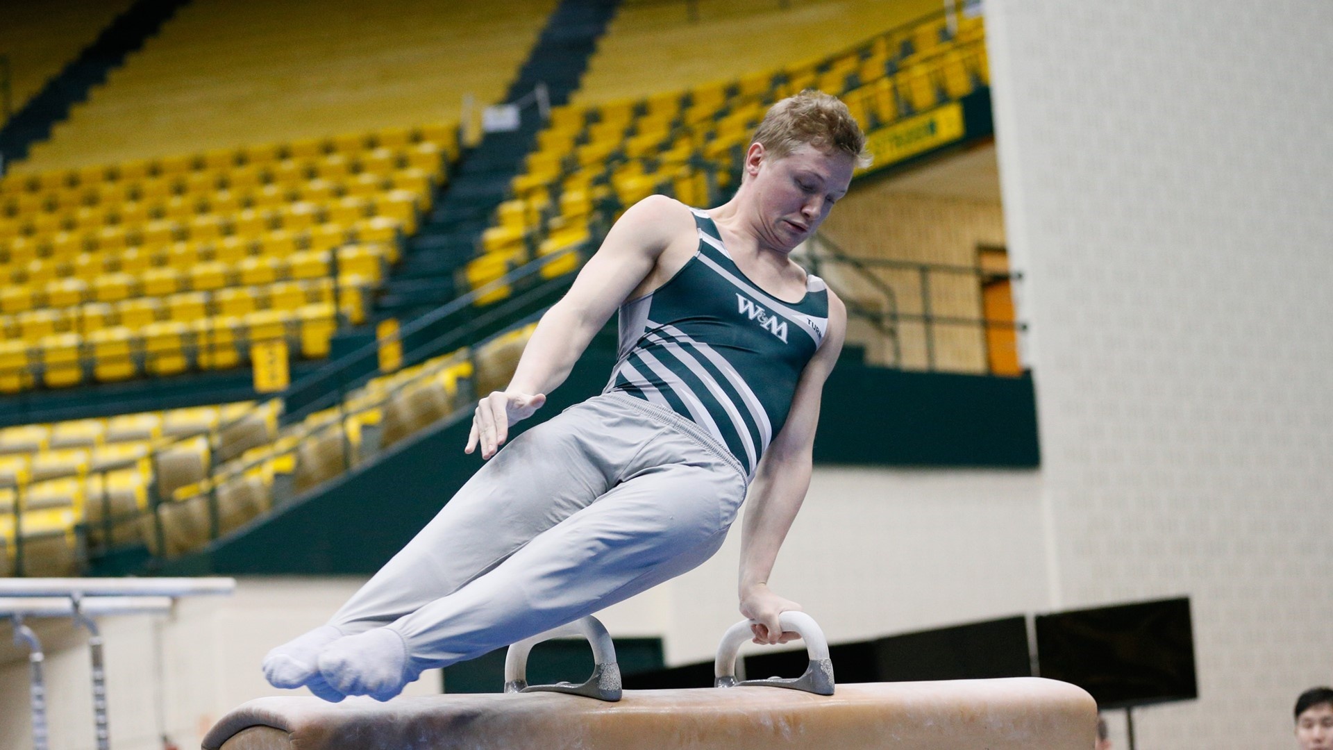 Keaton Ackerman, Mens gymnastics, William & Mary athletics, Pommel horse, 1920x1080 Full HD Desktop