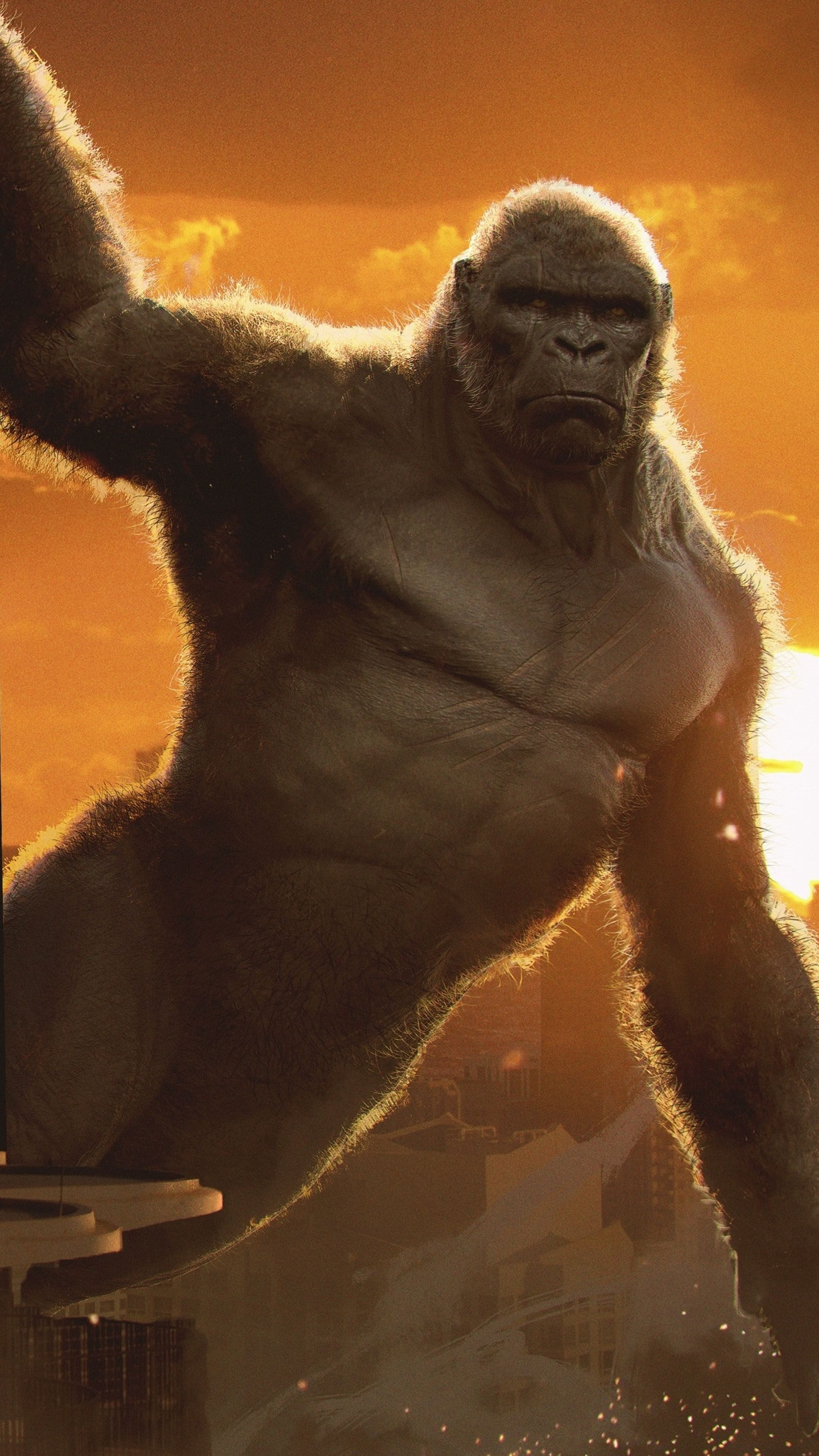 King Kong vs Godzilla, Monumental clash, Stunning wallpapers, Legendary, 2160x3840 4K Phone