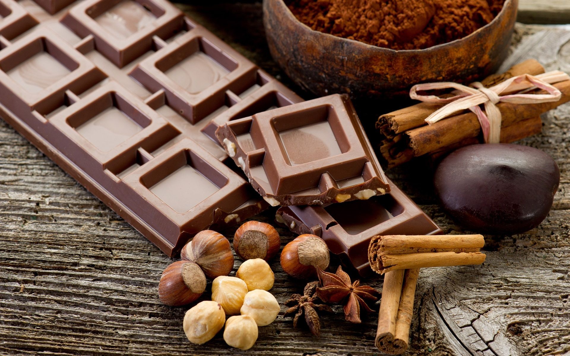 Chocolate nuts, Cinnamon, HD wallpaper, Decadent indulgence, 1920x1200 HD Desktop