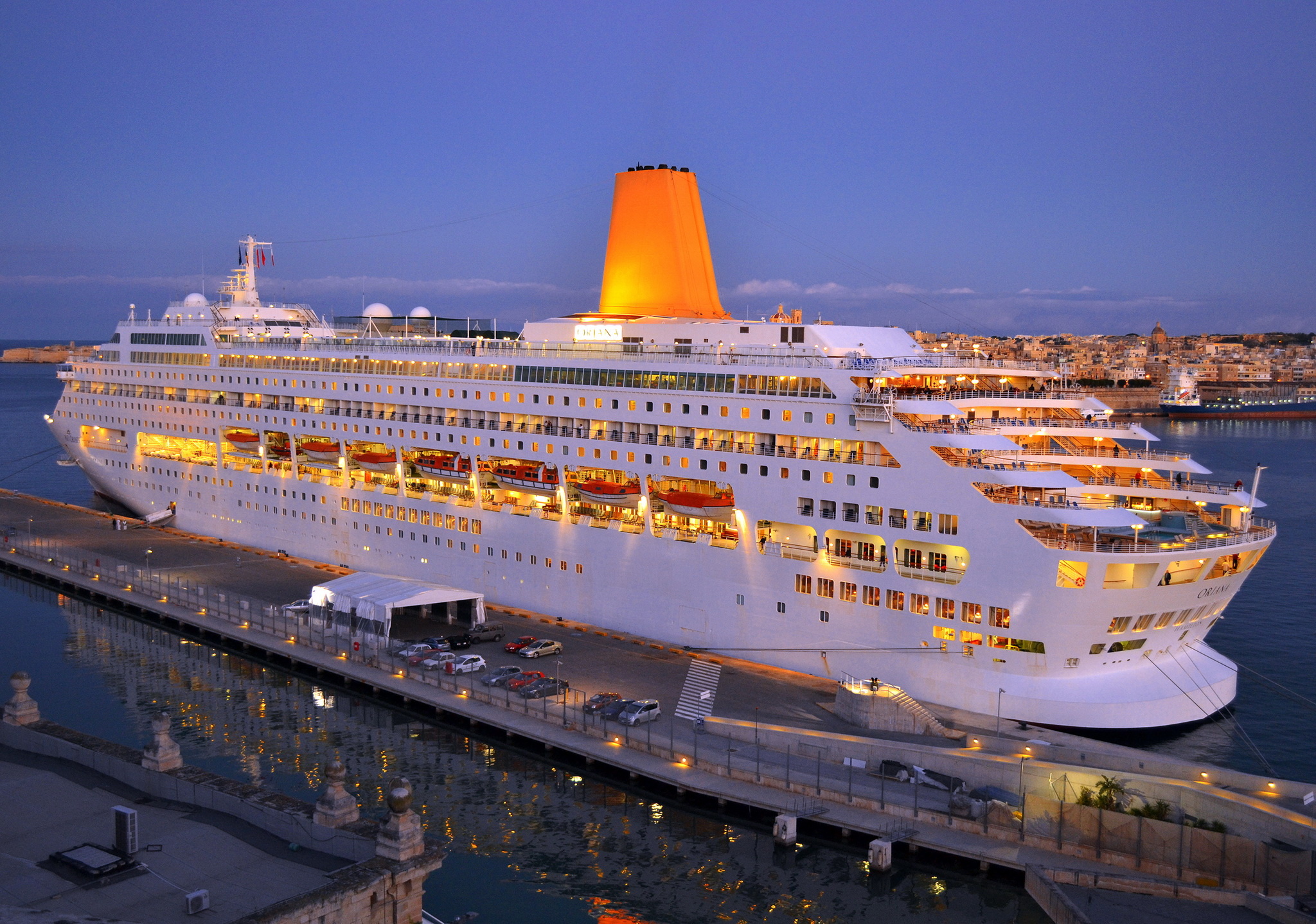 Cruise ships, Marinas and liners, Night lights, Orion boats, 2050x1440 HD Desktop