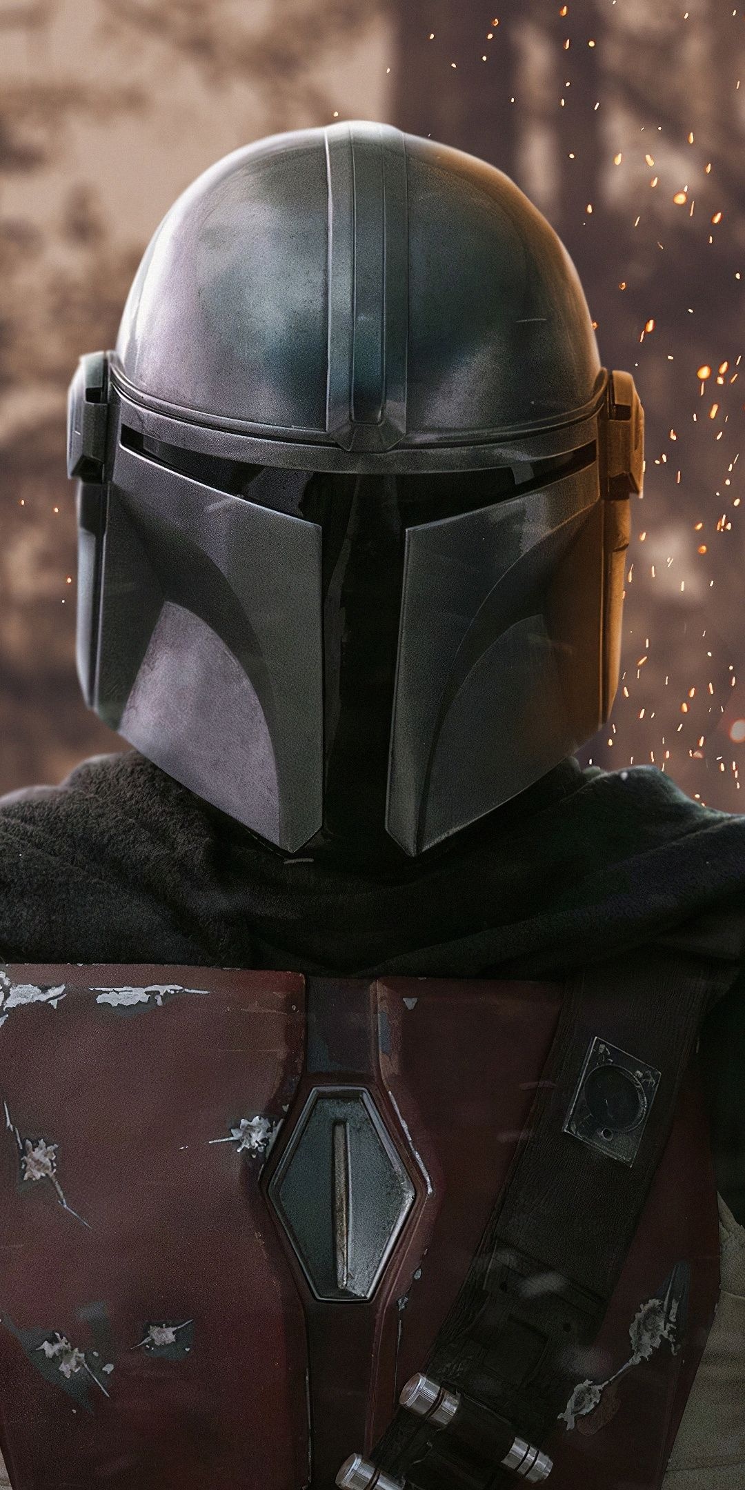 Mandalorian soldier artwork, Stunning visuals, Star Wars-themed, TV series background, 1080x2160 HD Phone