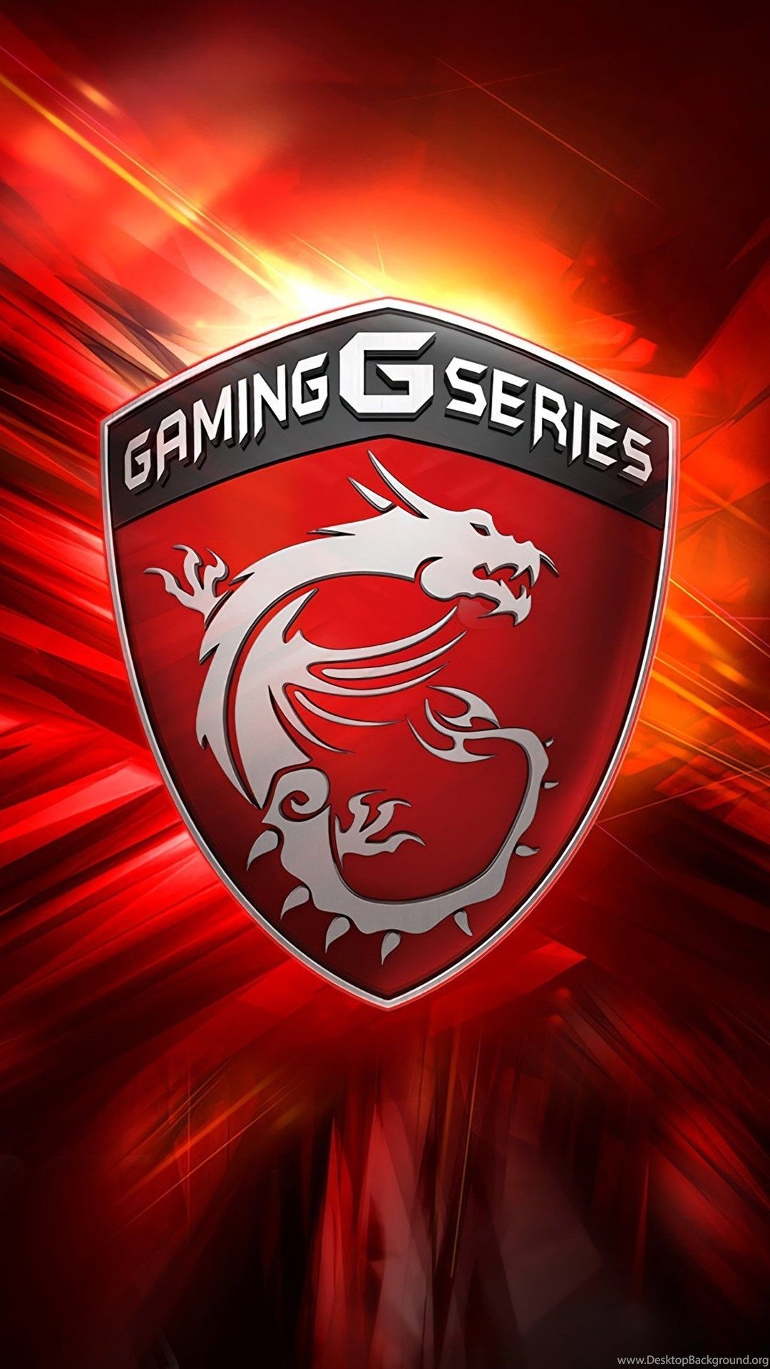 MSI Gaming dragon emblem, GAMING G SERIES, red abstract light streaks, Full HD Phone wallpaper