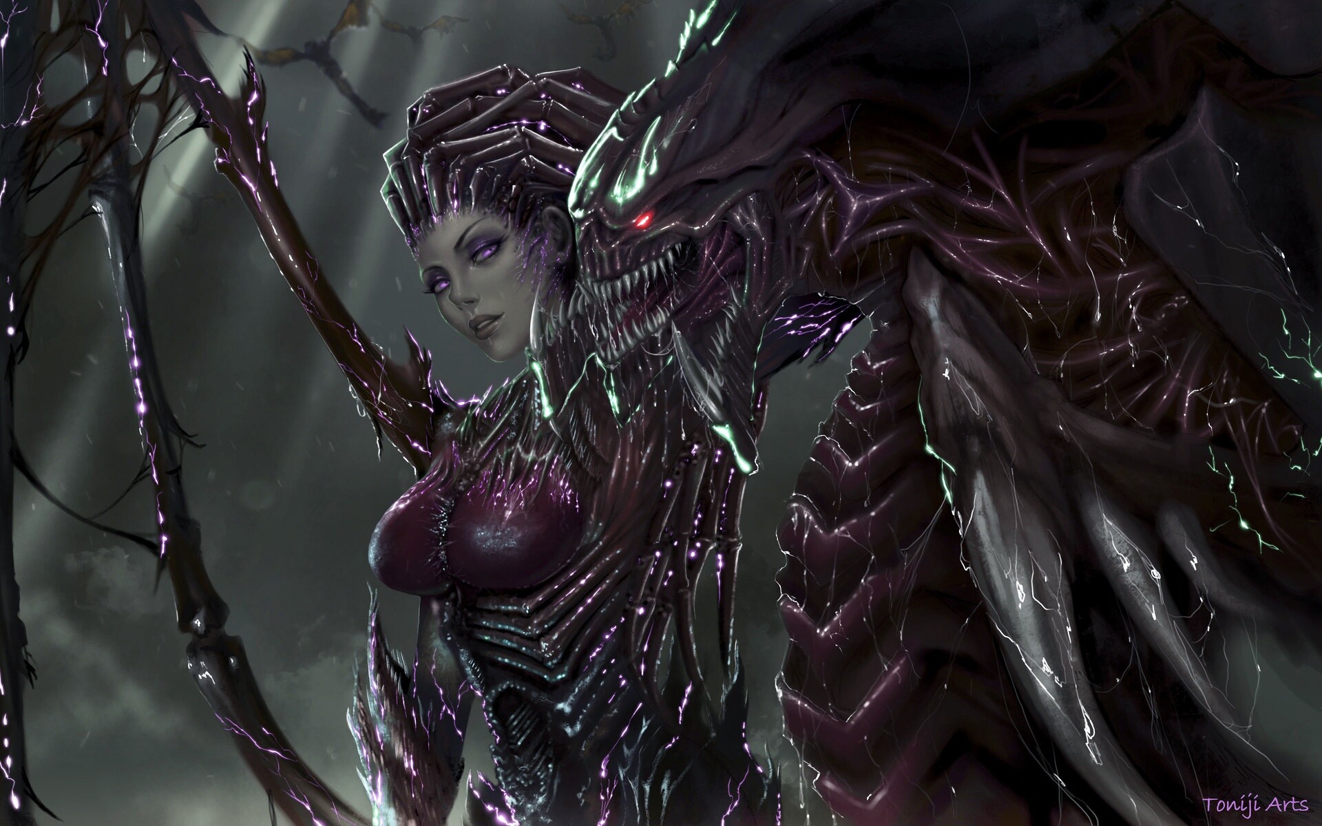 Free download wallpaper, PC gaming fan art, Sarah Kerrigan, 1920x1200 HD Desktop