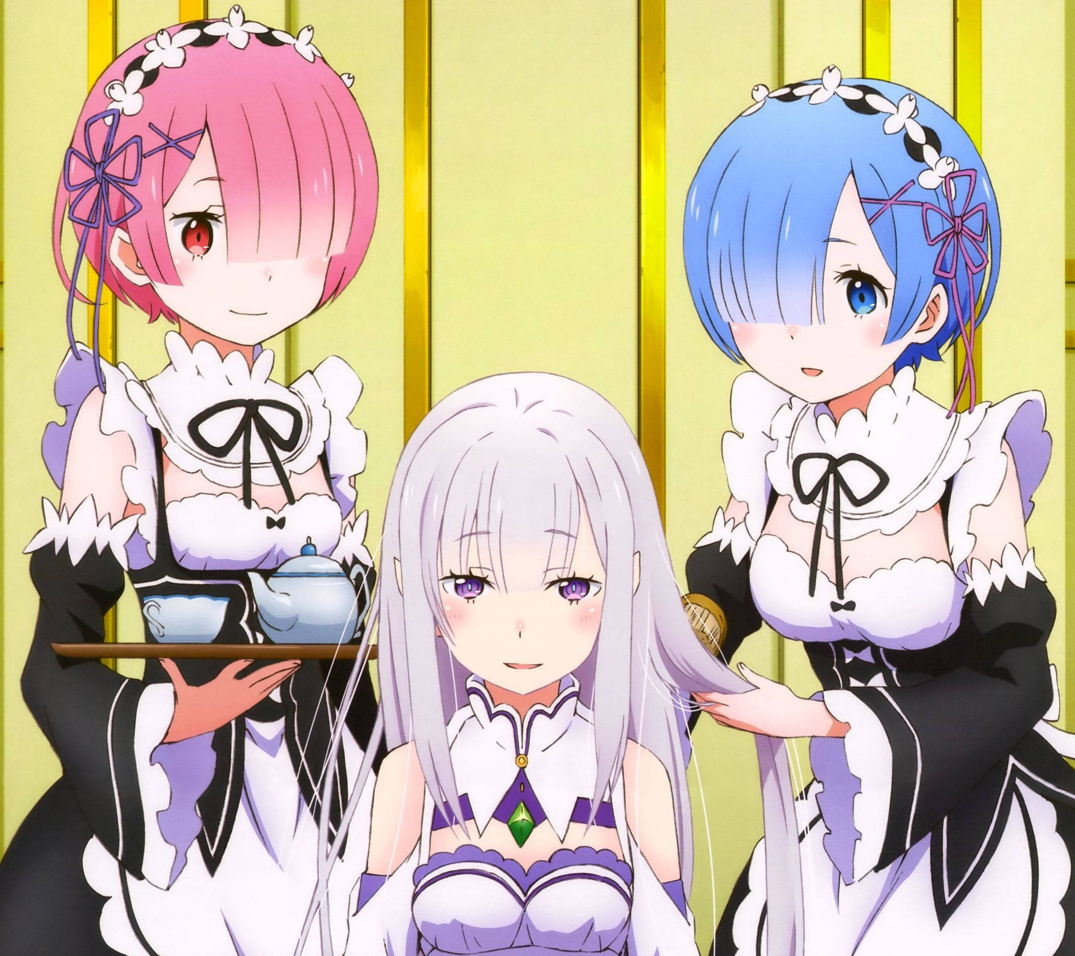 Emilia, Rem, Ram, Re:Zero, HD Desktop wallpaper
