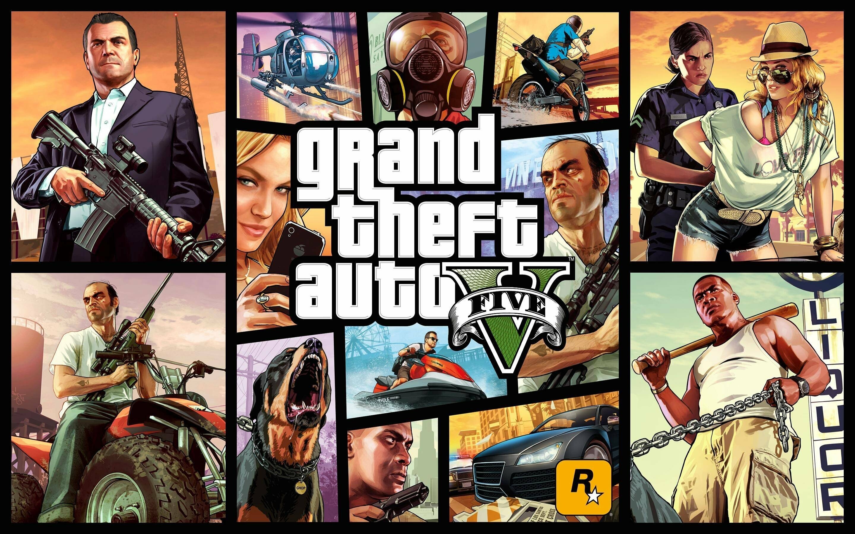 Logo, Grand Theft Auto 5 Wallpaper, 2880x1800 HD Desktop