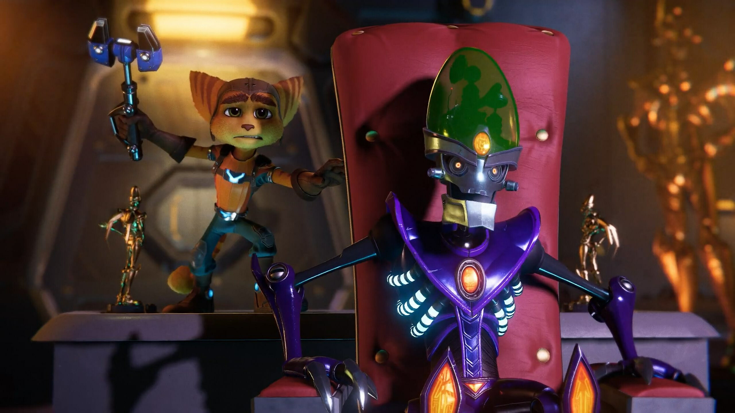 Ratchet and Dr. Nefarious, Ratchet and Clank: Rift Apart Wallpaper, 2560x1440 HD Desktop