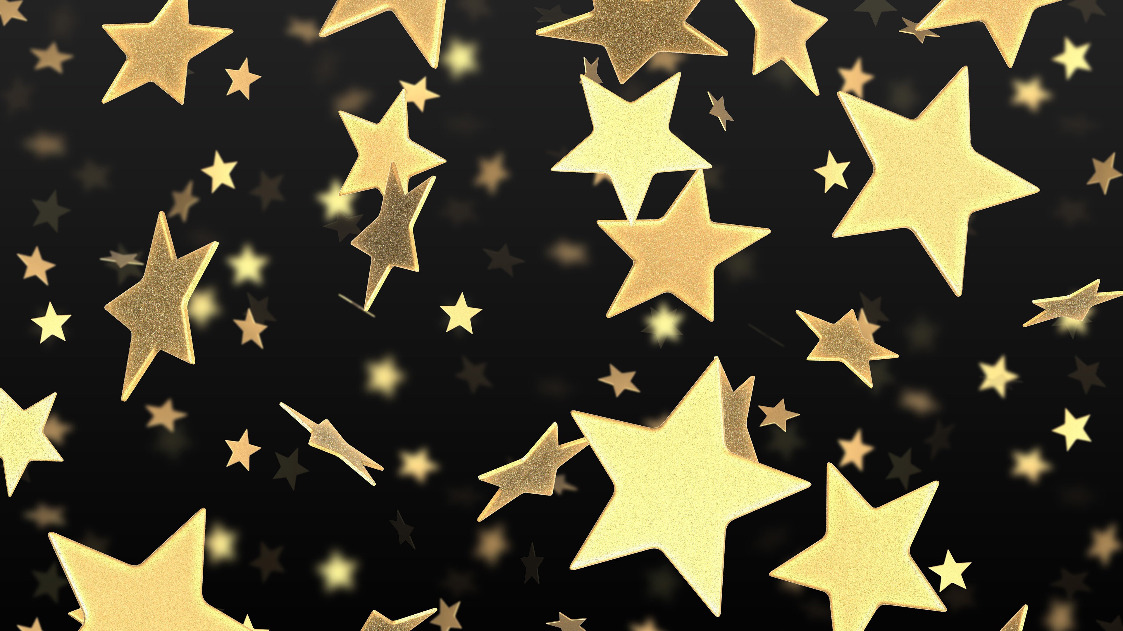 Golden stars, Star wallpaper, Glimmering celestial bodies, Stellar charm, 3840x2160 4K Desktop
